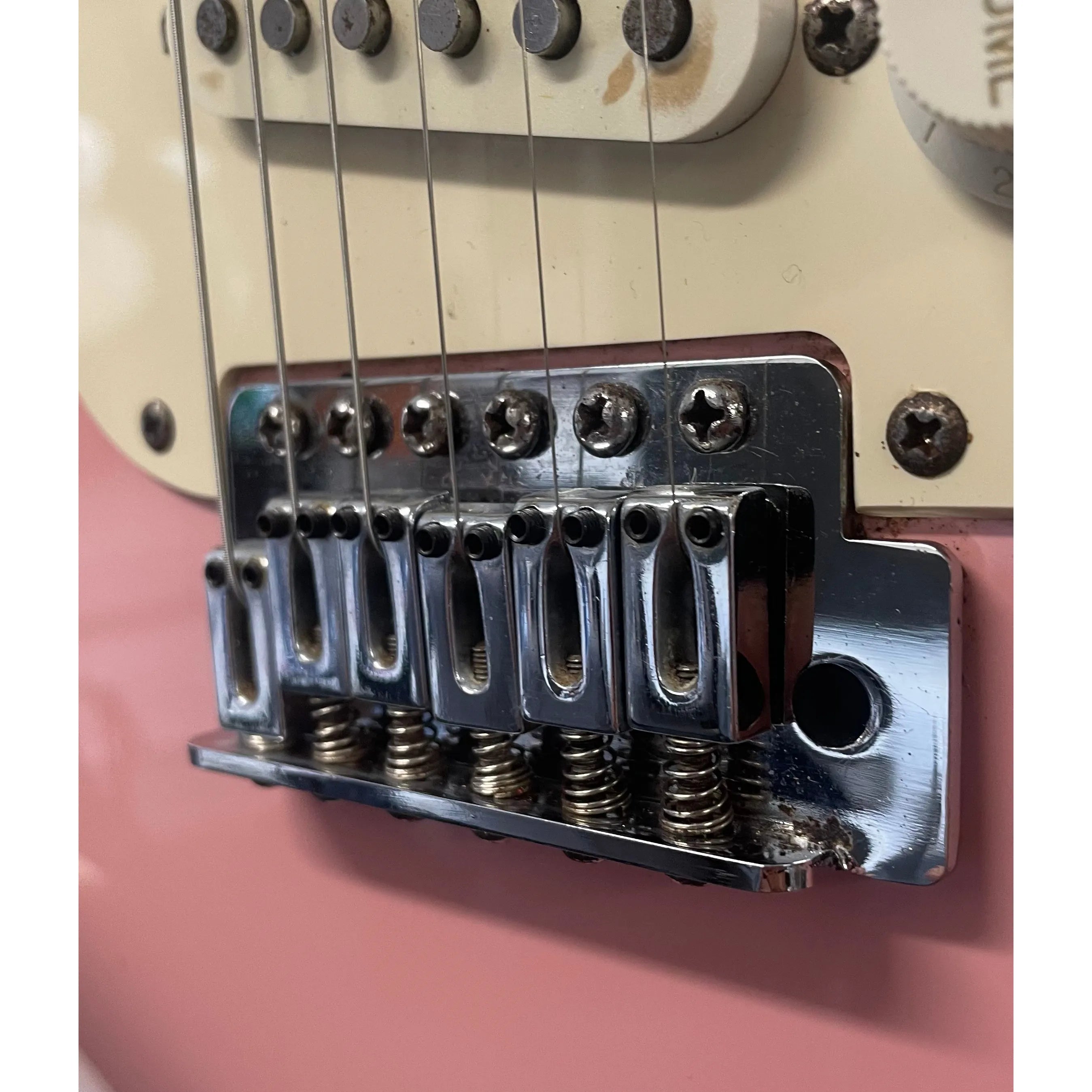 Squier Bullet Stratocaster Electric Guitar in Shell Pink Pre-Owned