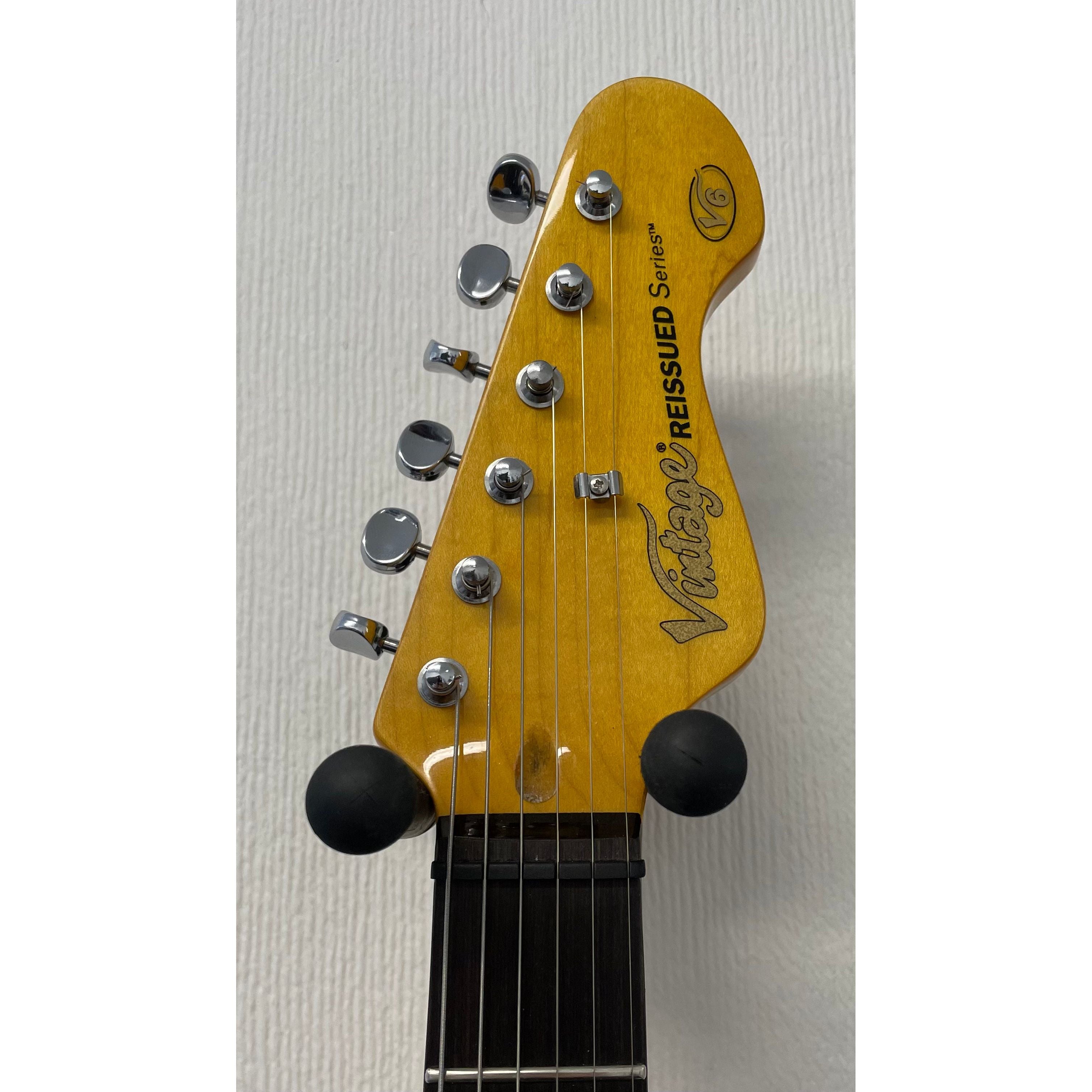 Vintage V6 Reissue Series Custom Pro Stratocaster Style Electric Guitar in Sunburst Pre-Owned