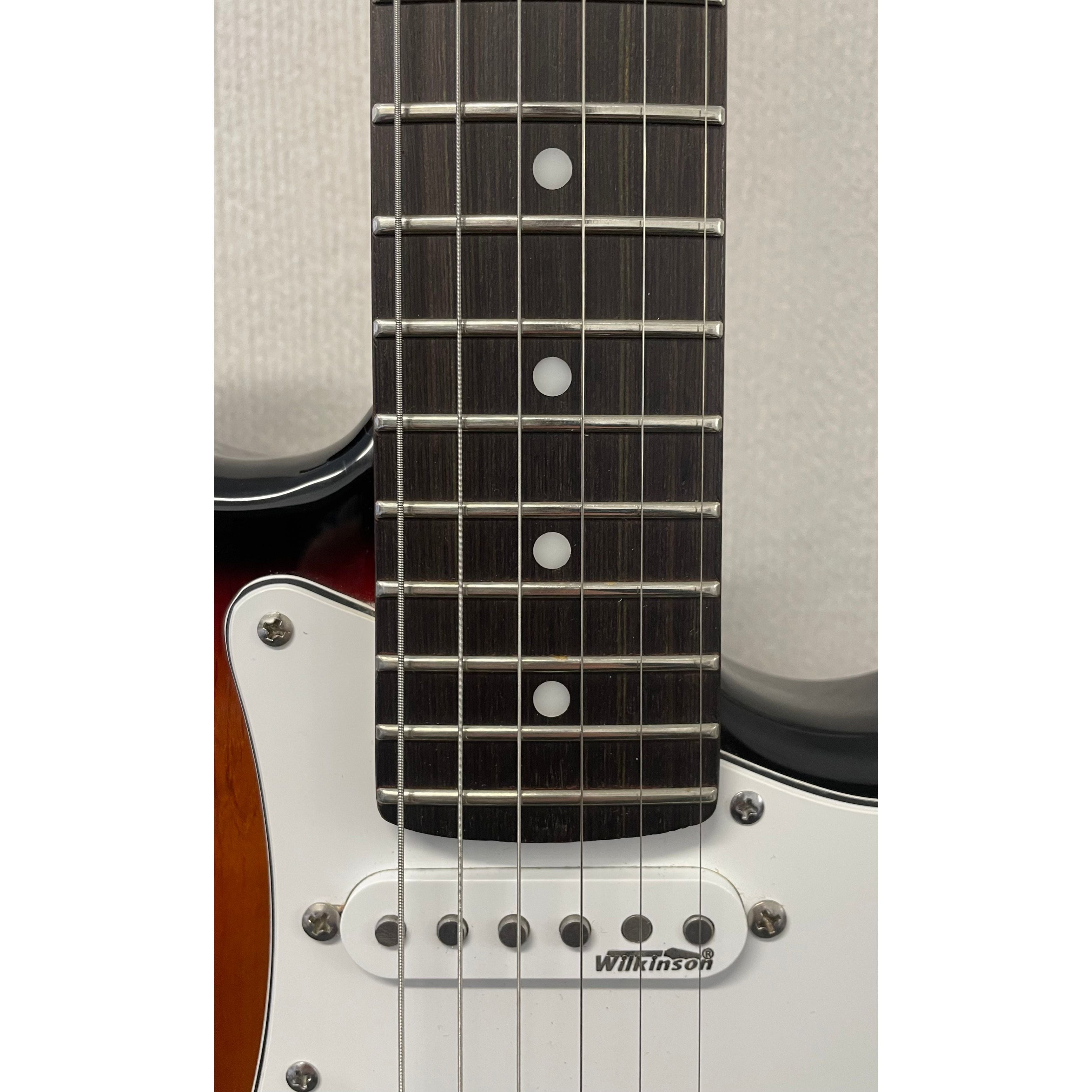 Vintage V6 Reissue Series Custom Pro Stratocaster Style Electric Guitar in Sunburst Pre-Owned