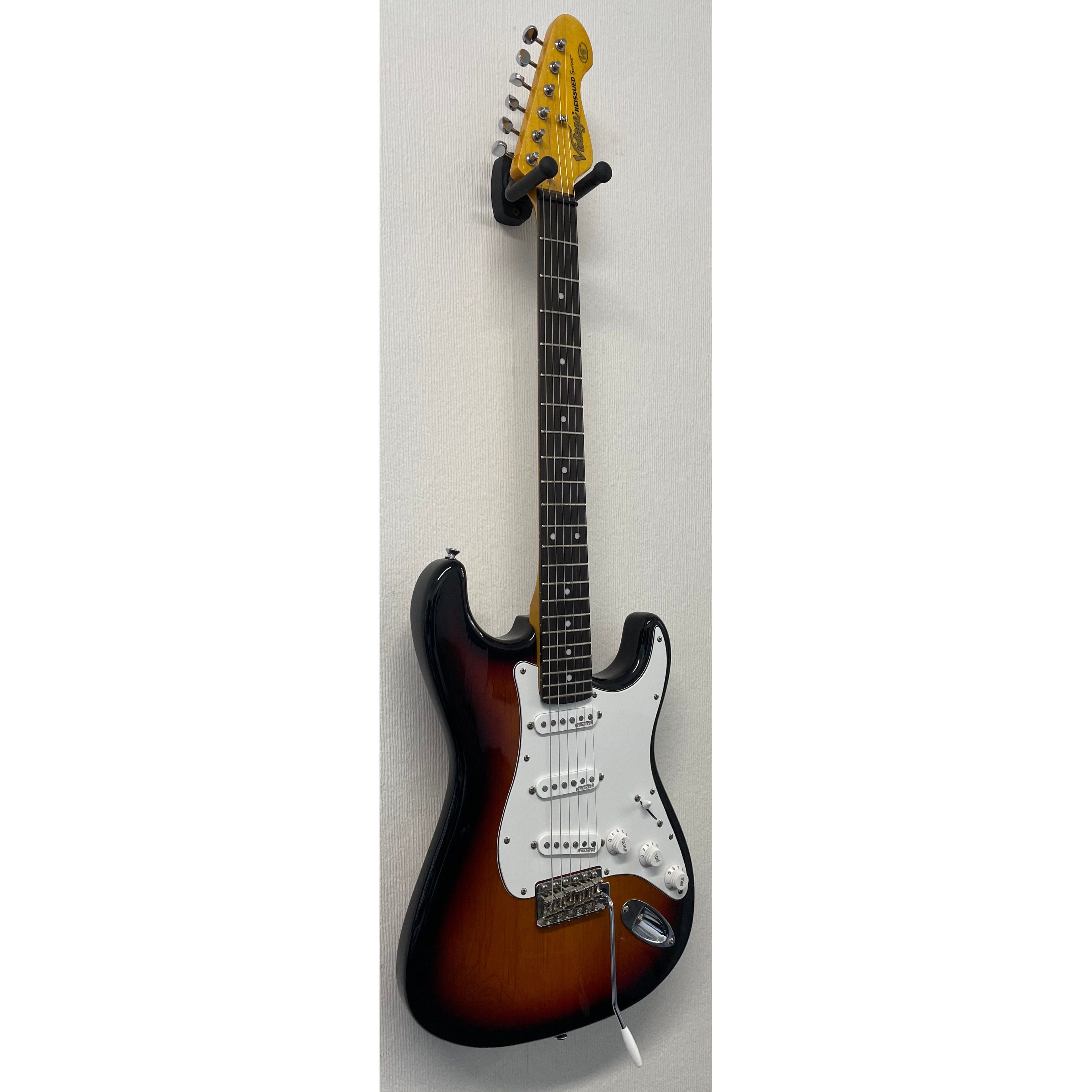 Vintage V6 Reissue Series Custom Pro Stratocaster Style Electric Guitar in Sunburst Pre-Owned
