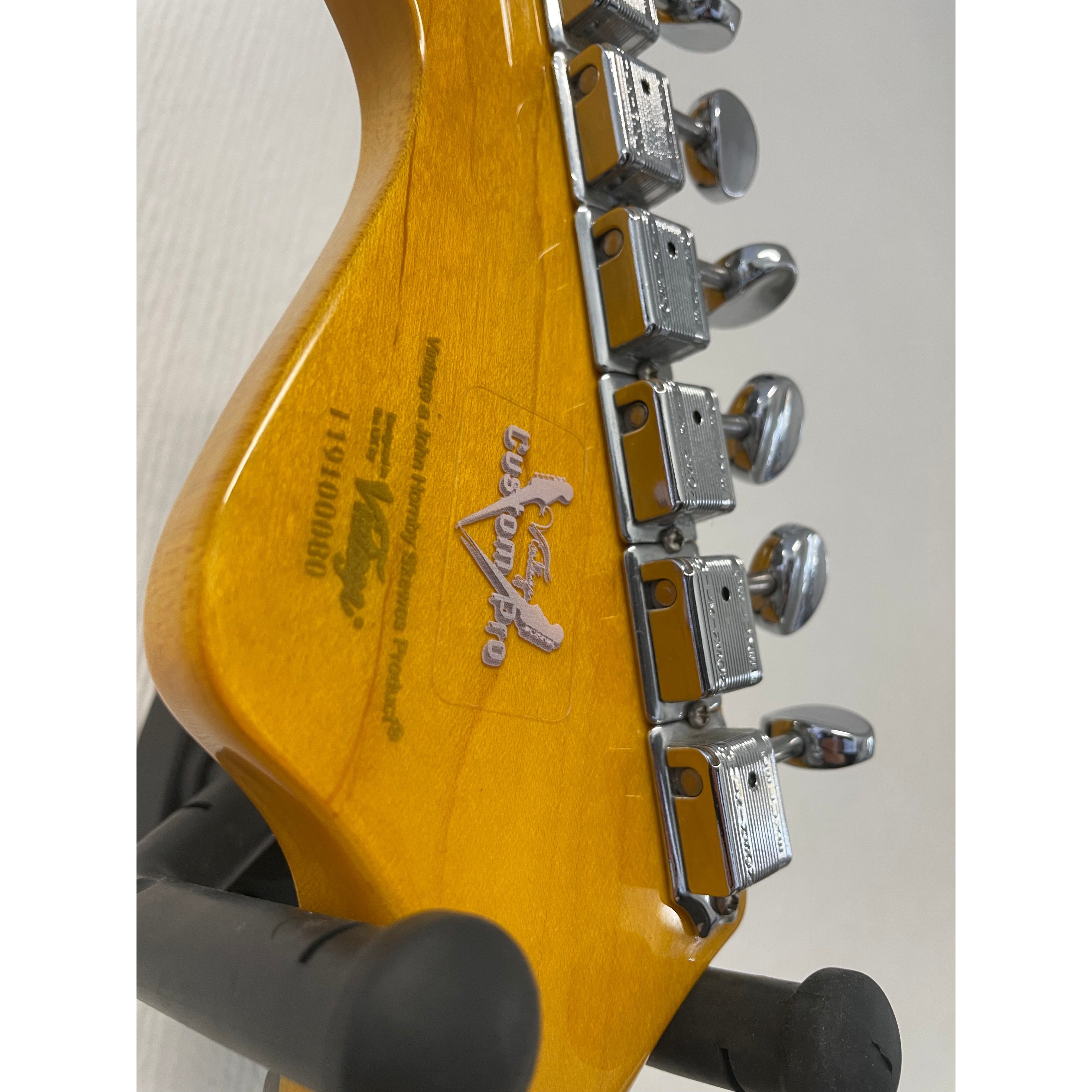 Vintage V6 Reissue Series Custom Pro Stratocaster Style Electric Guitar in Sunburst Pre-Owned