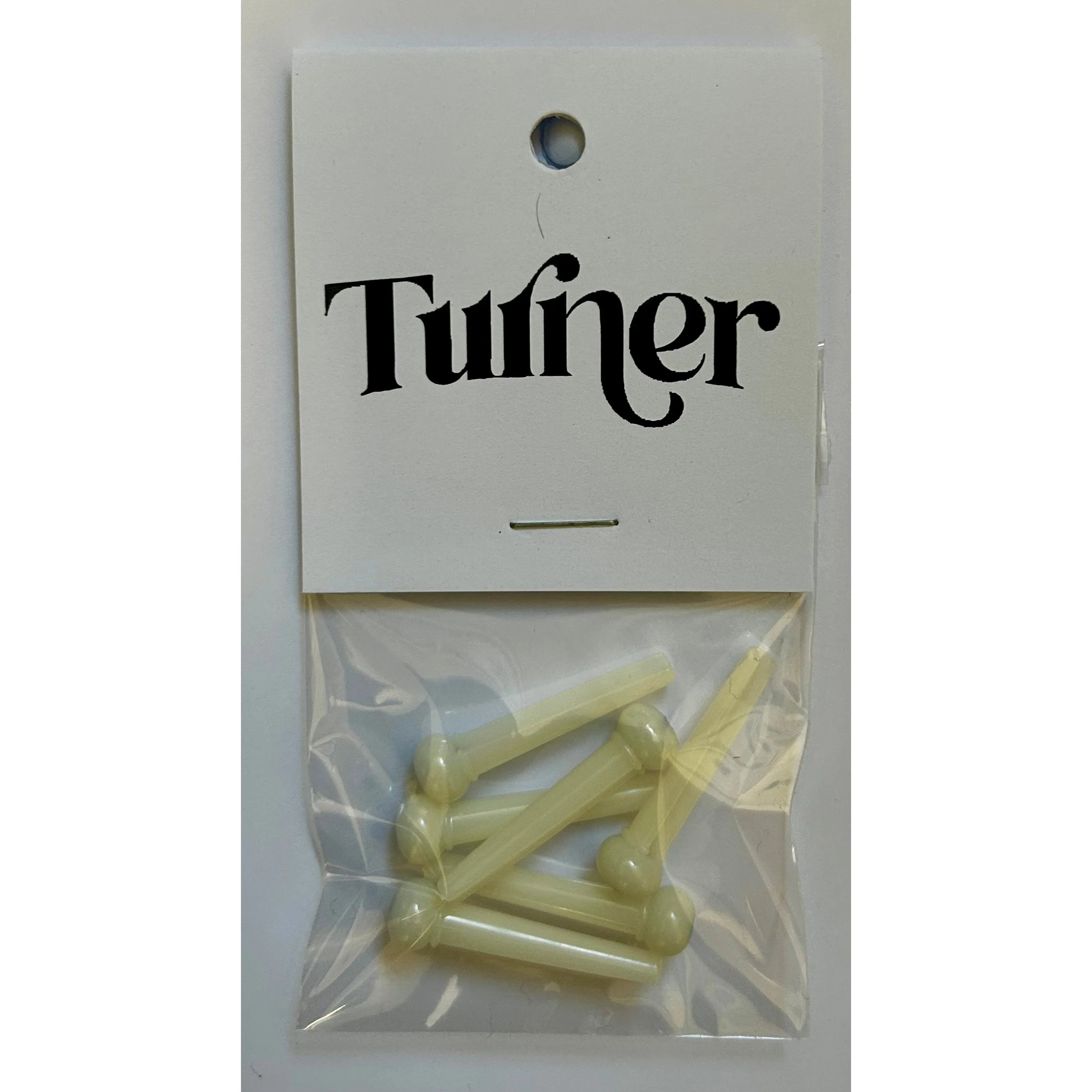 Turner Bridge Pins for Acoustic Guitar in White Pack of 6