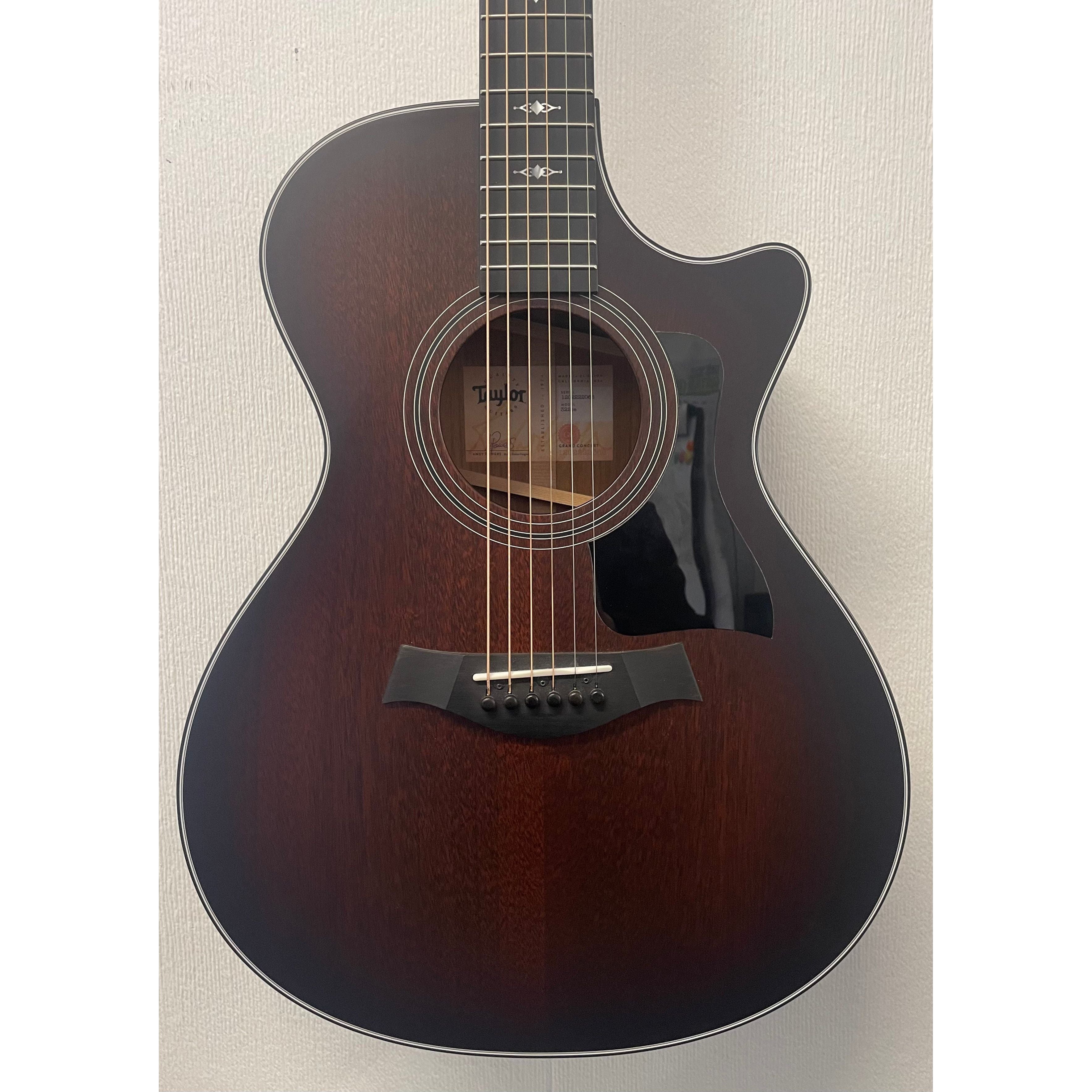 Taylor 322CE Concert Size Electro Acoustic Guitar with Venetian Cutaway in Tropical Mahogany with Hardcase Pre-Owned