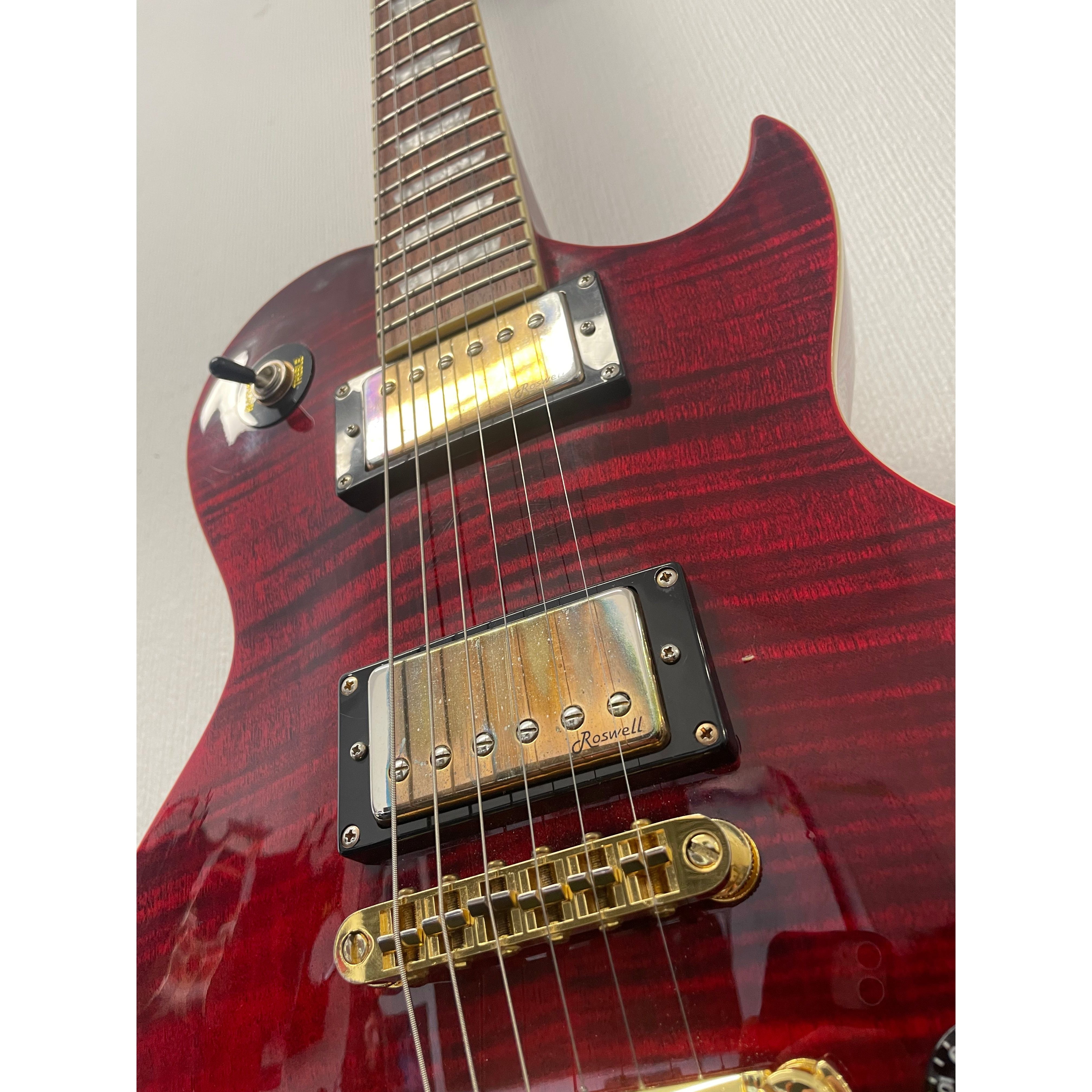 Harley Benton SC-550 Deluxe Les Paul Style Electric in Black Cherry with Gigbag Pre-Owned