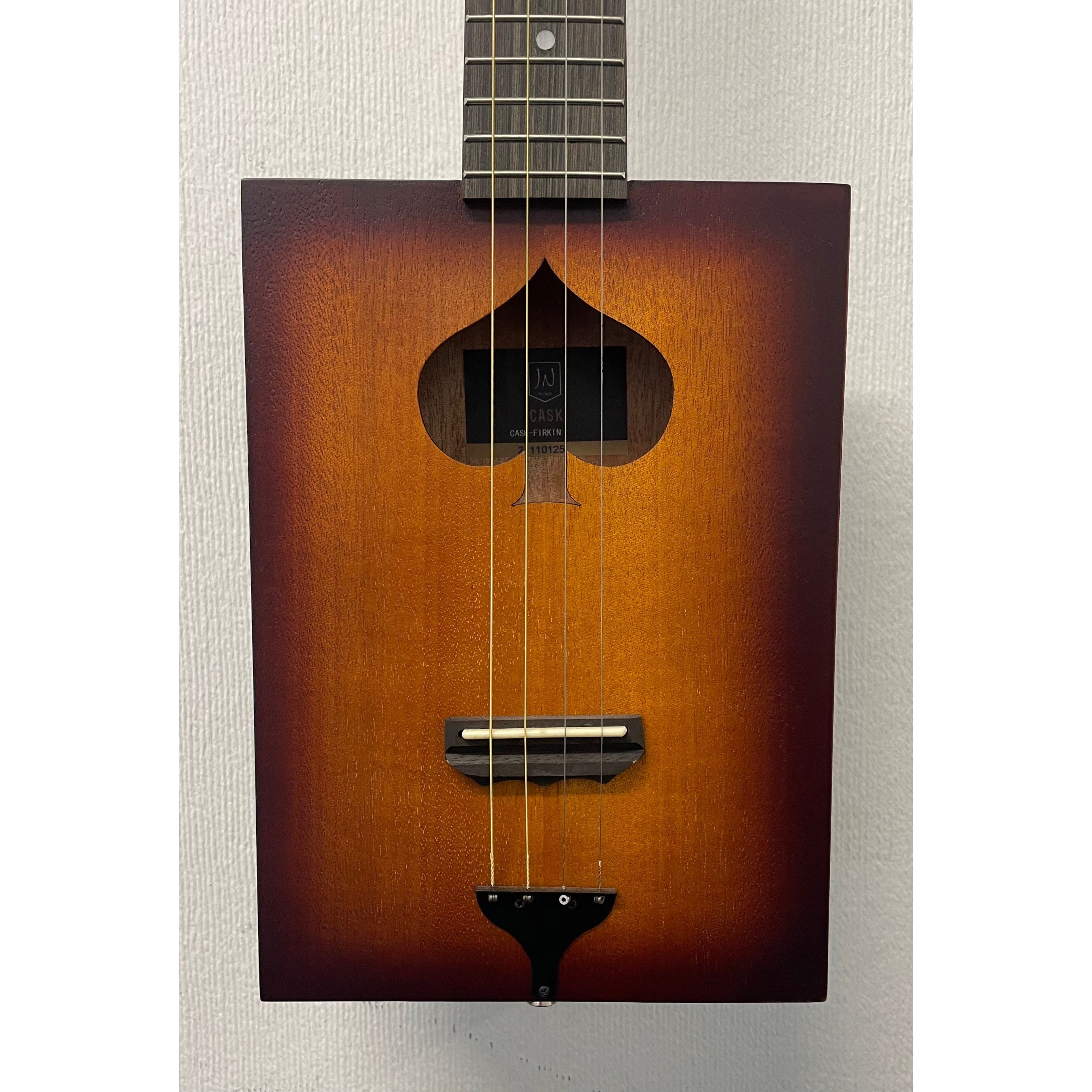 J.N Guitars Cask Firkin Acoustic Cigar Box Guitar in Sunburst - B Stock