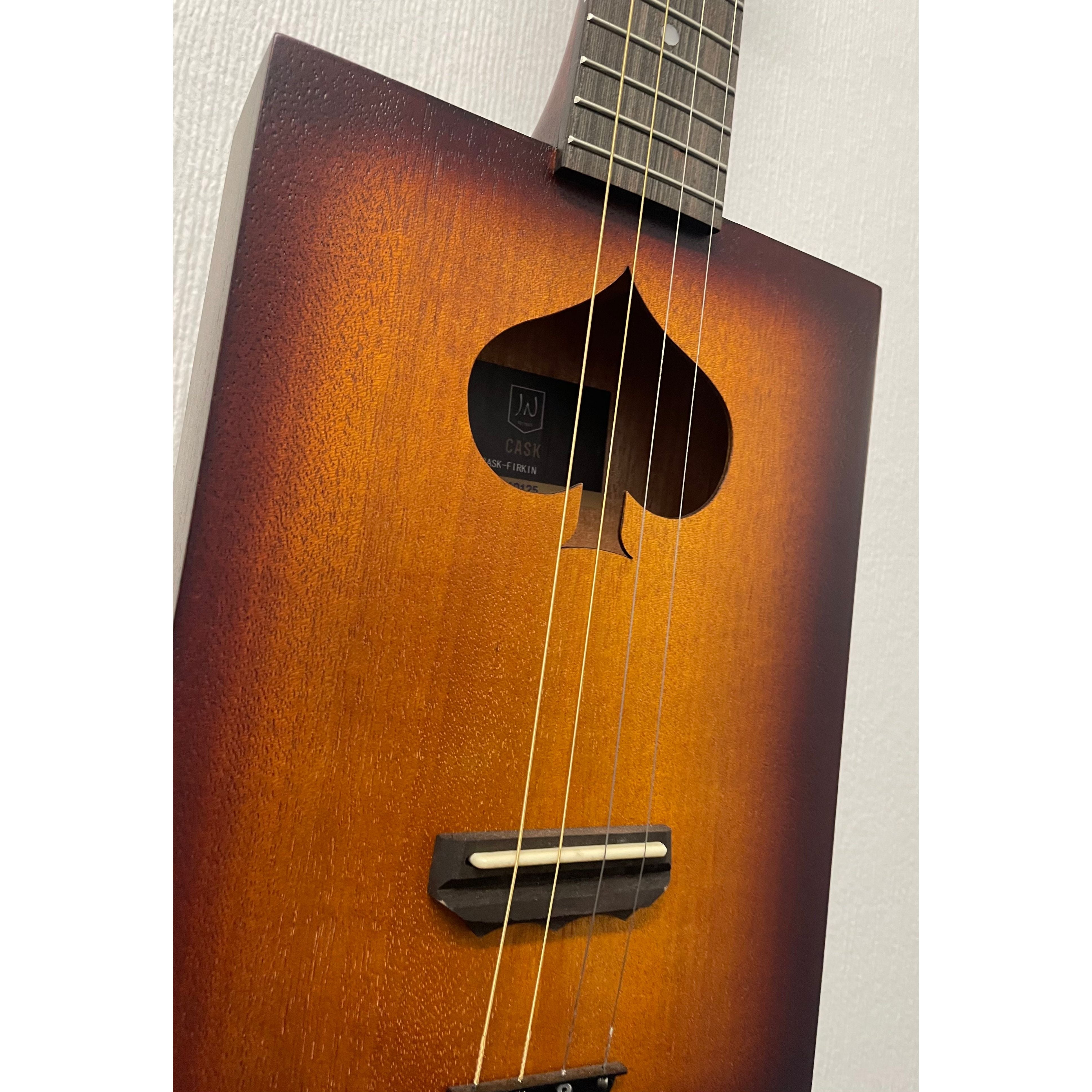 J.N Guitars Cask Firkin Acoustic Cigar Box Guitar in Sunburst - B Stock