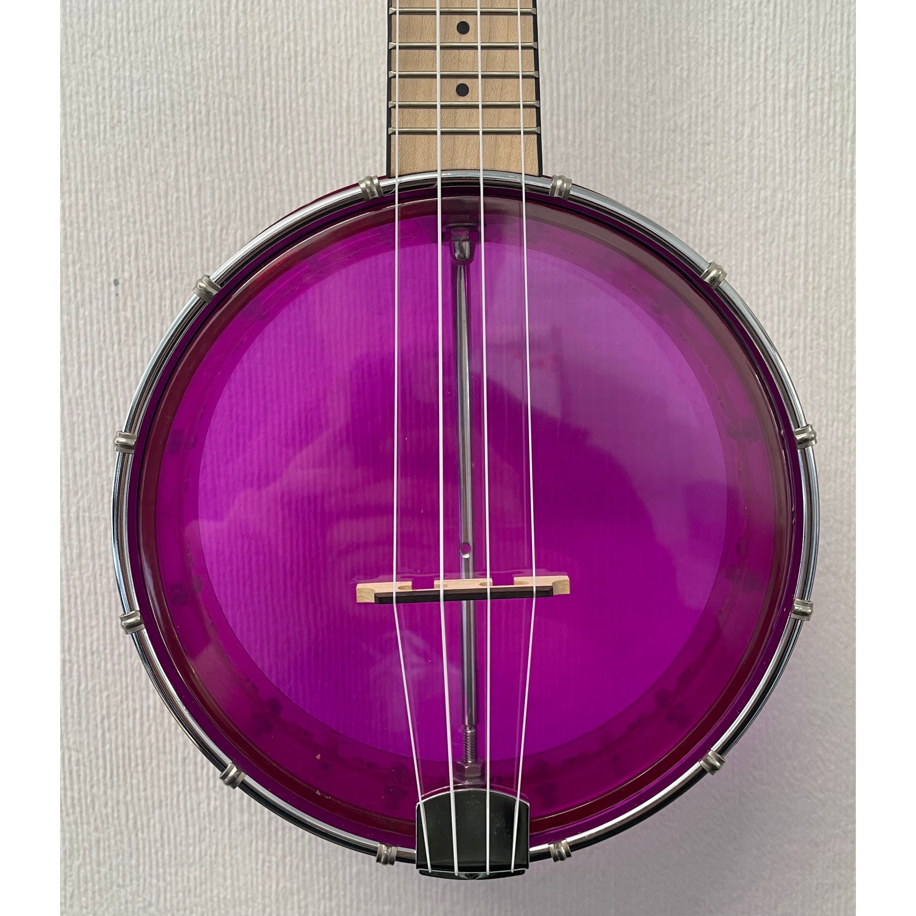Gold Tone Gem Banjolele in Pink Pre-Owned
