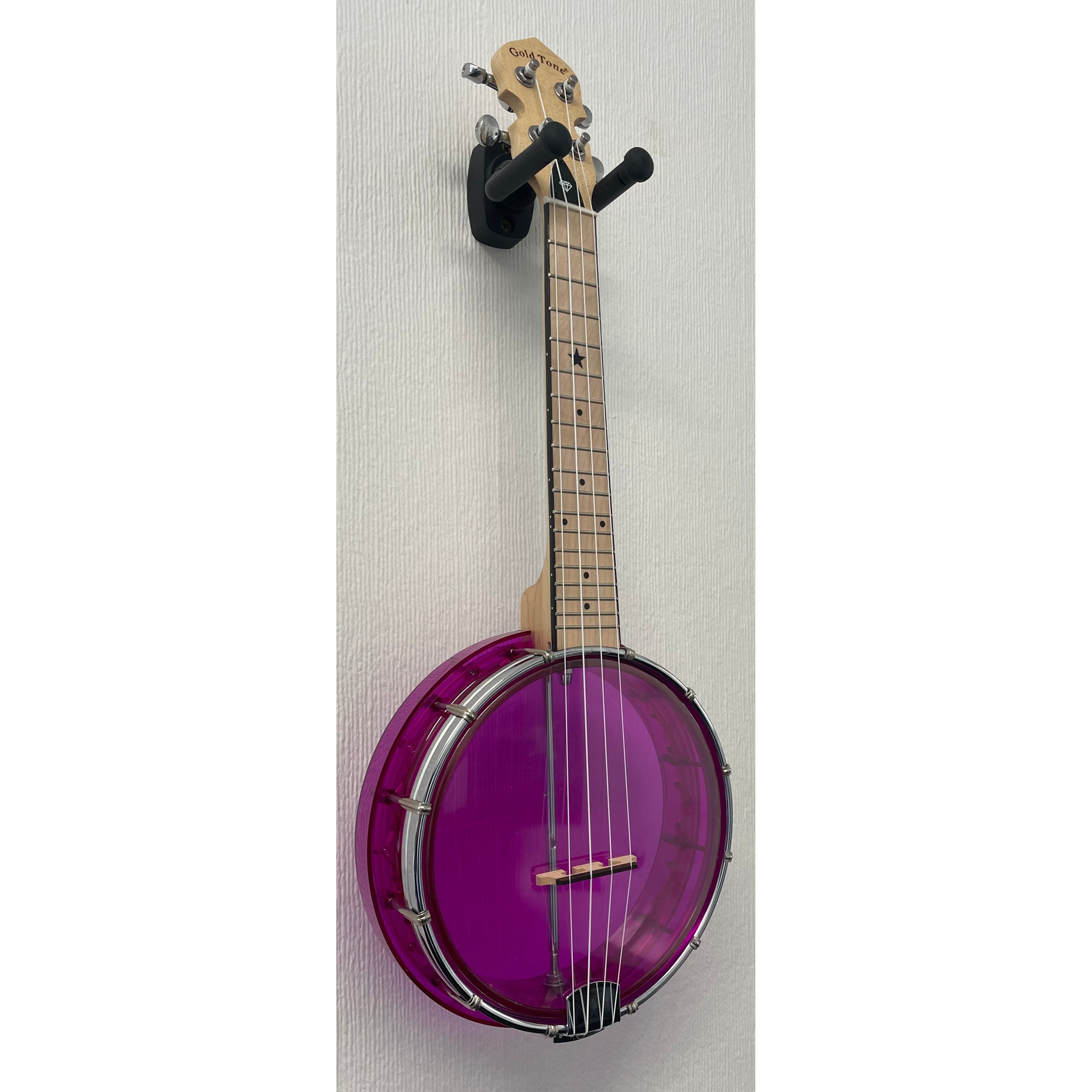 Gold Tone Gem Banjolele in Pink Pre-Owned