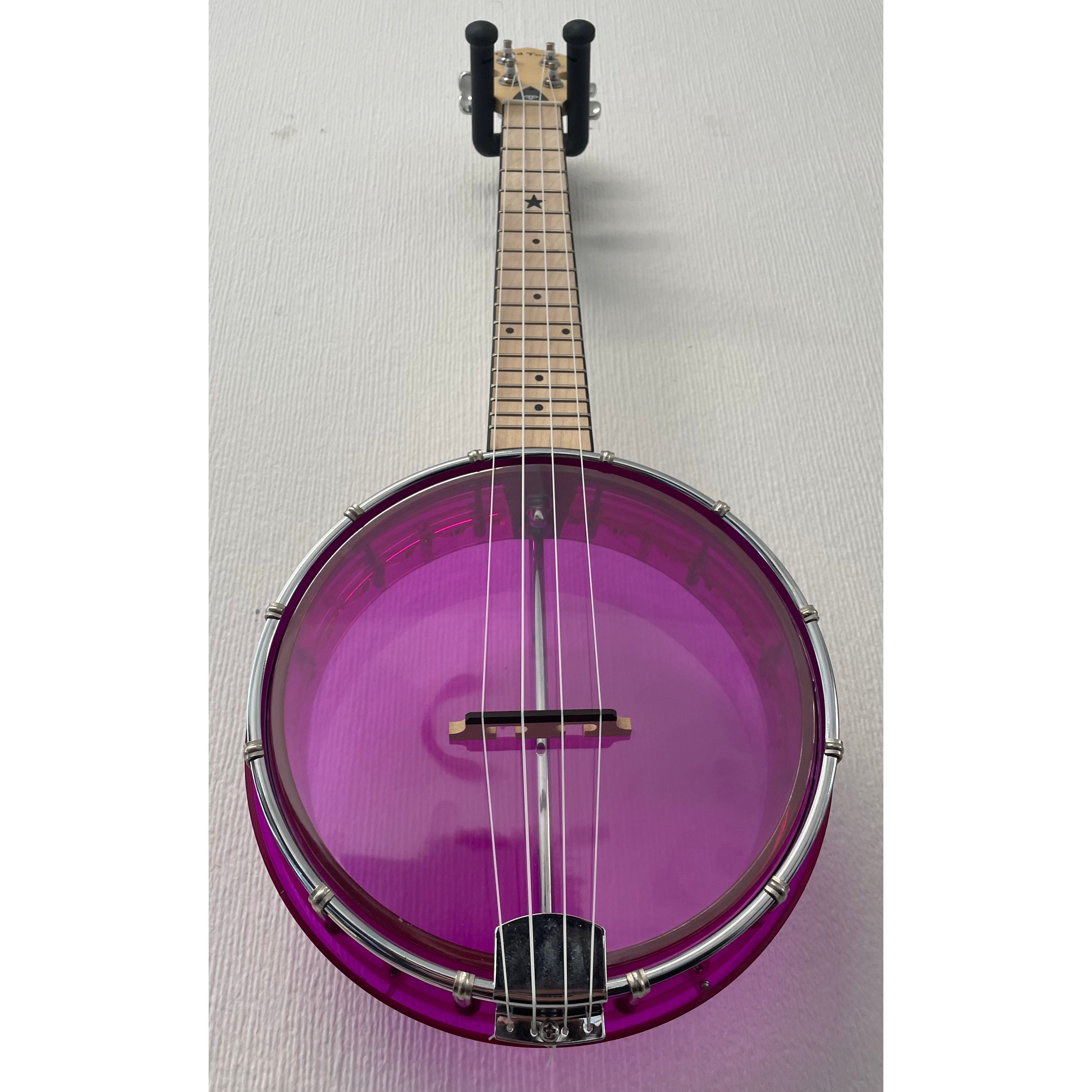Gold Tone Gem Banjolele in Pink Pre-Owned