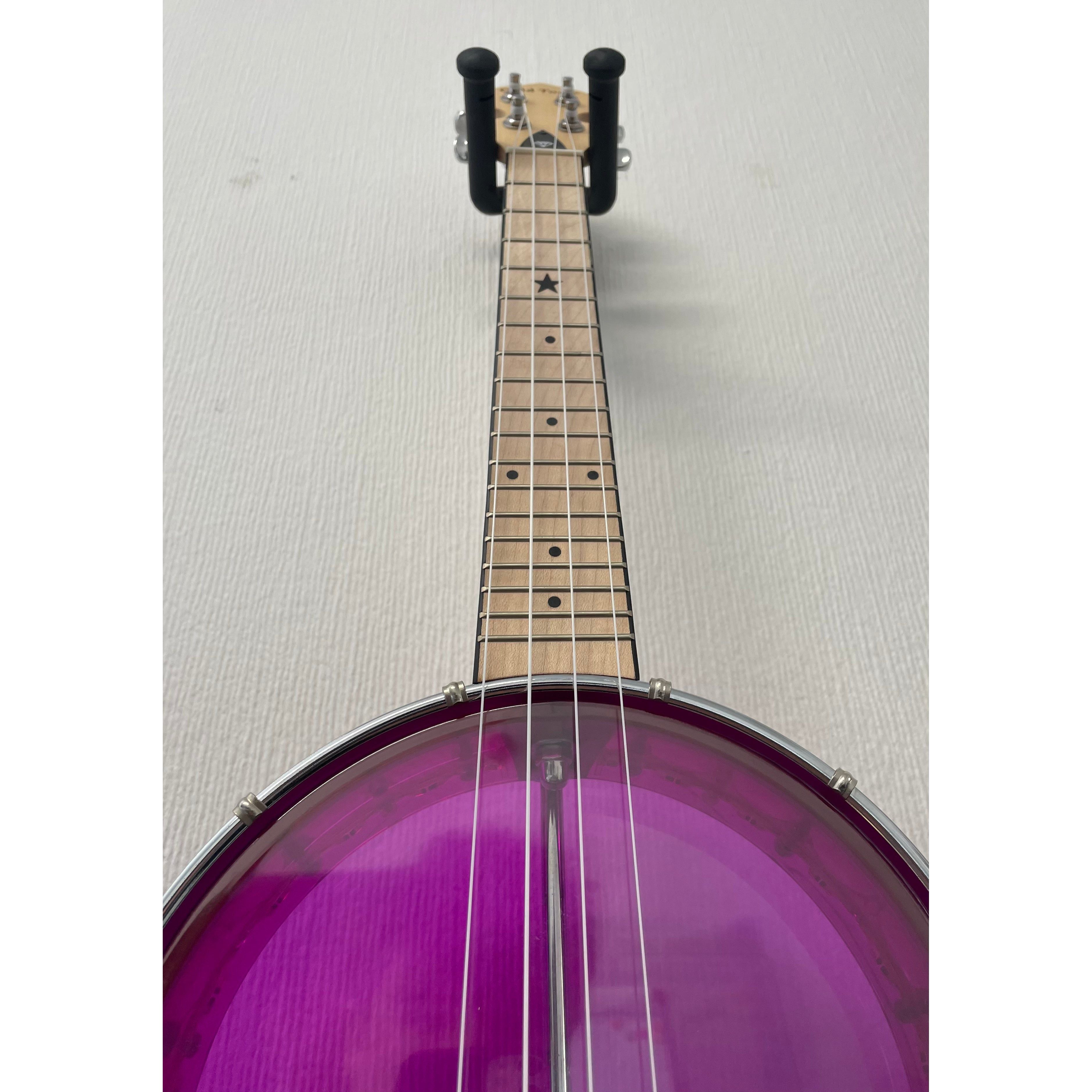 Gold Tone Gem Banjolele in Pink Pre-Owned