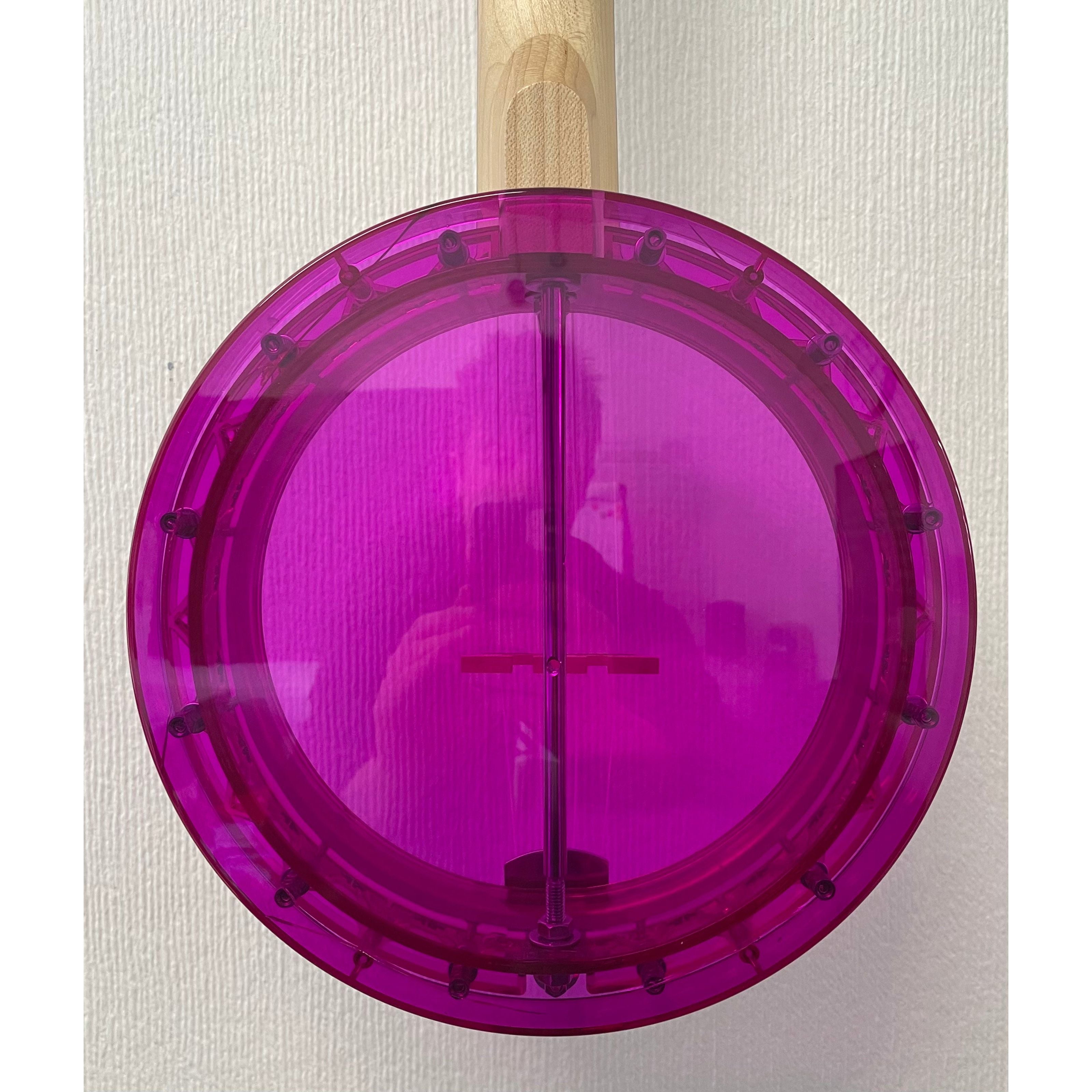 Gold Tone Gem Banjolele in Pink Pre-Owned