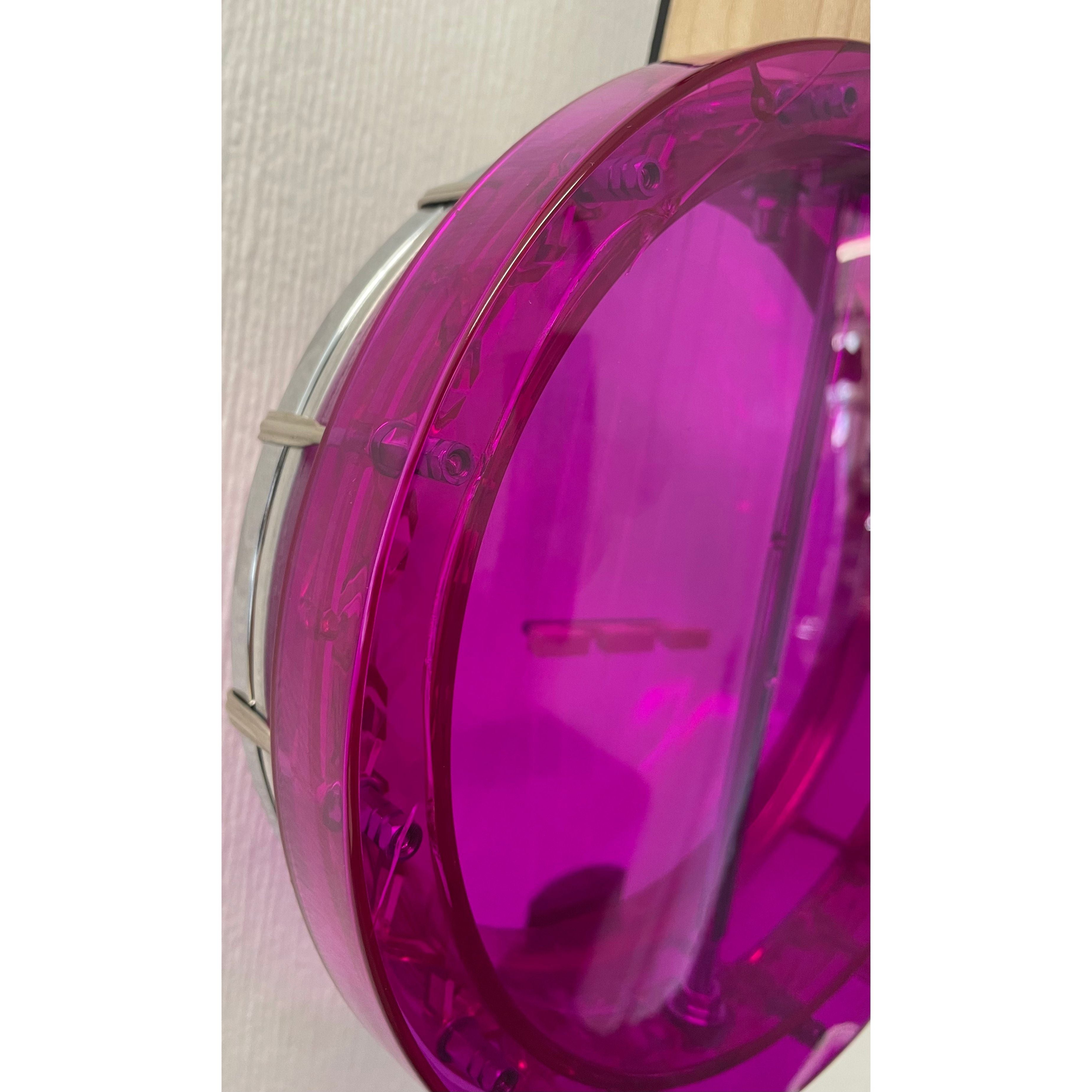 Gold Tone Gem Banjolele in Pink Pre-Owned