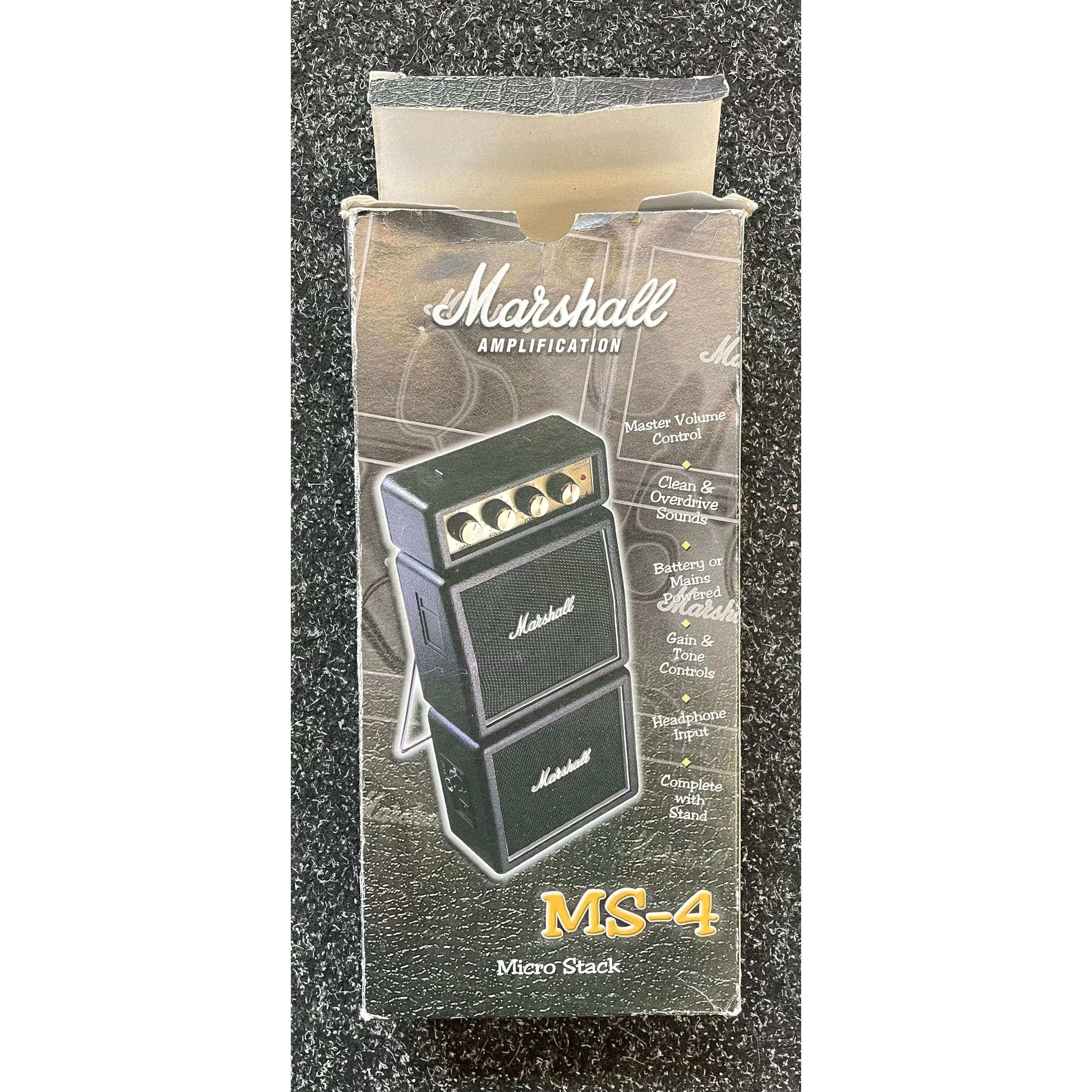 Marshall MS-4 Mini Battery Powered Portable Amplifier for Electric Guitar with Original Box Pre-Owned