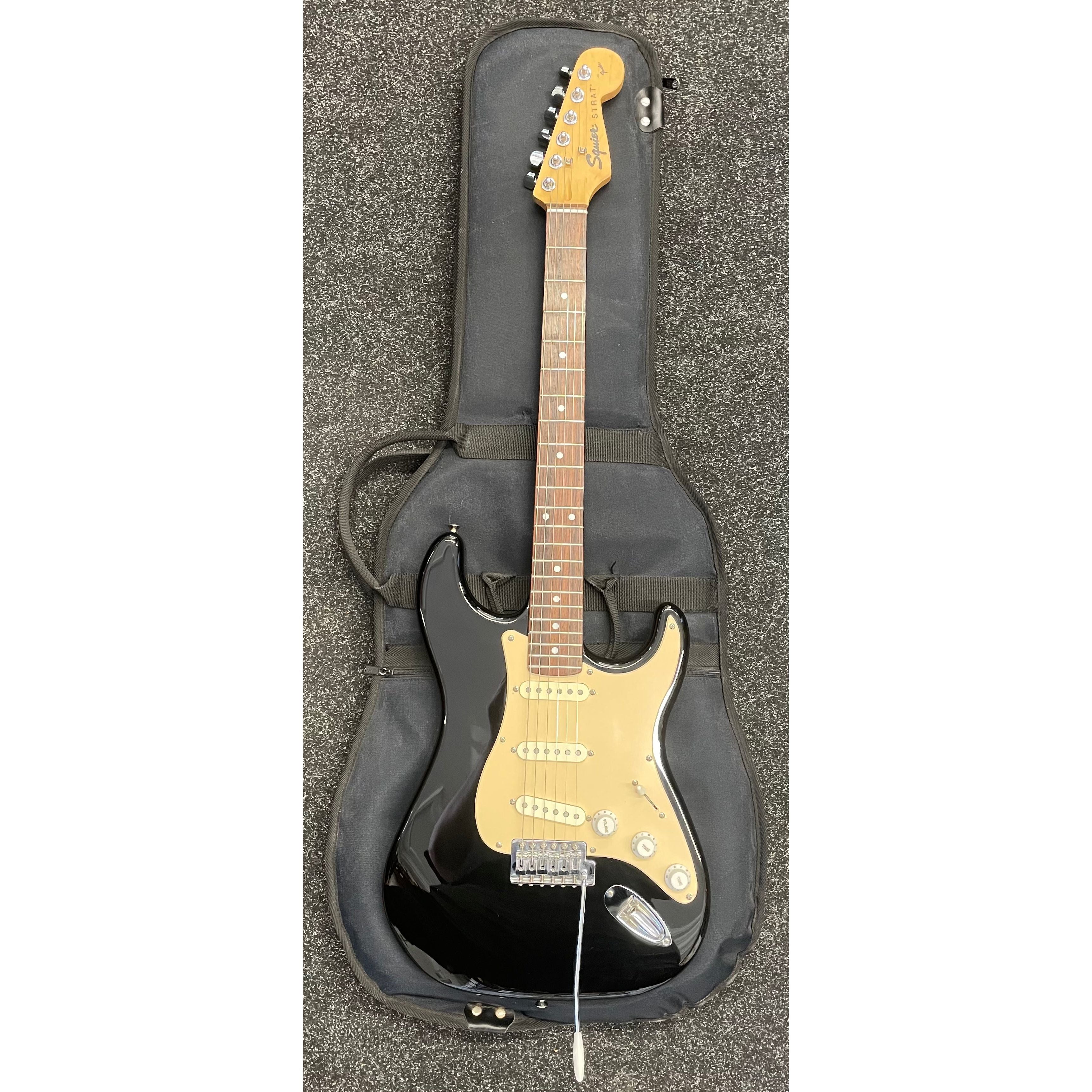 Squier By Fender Stratocaster 1990's in Gloss Black with Gigbag Pre-Owned