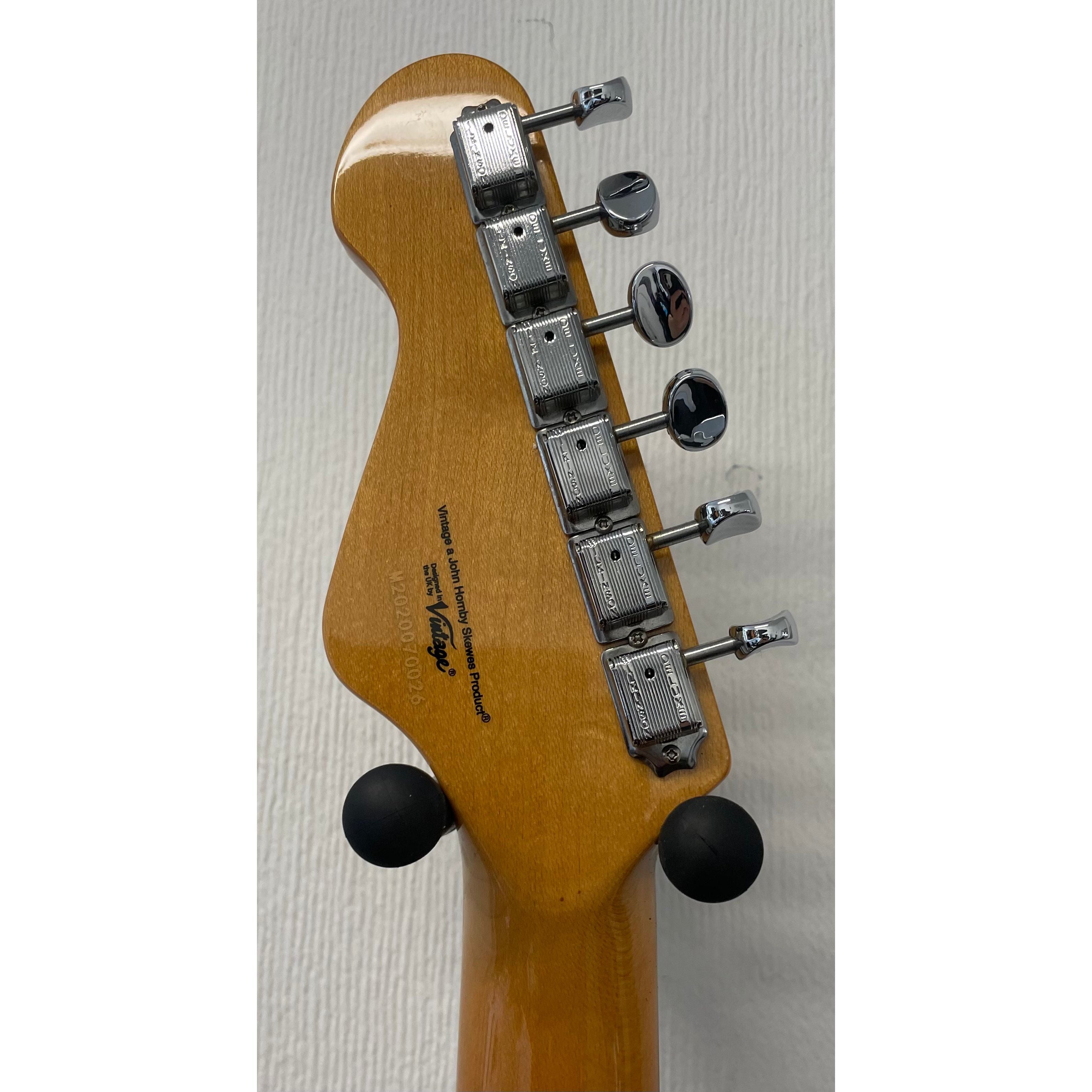Vintage 25th Anniversary VS6 Stratocaster Style Electric Guitar in Limited Edition Silverburst with Gigbag Pre-Owned