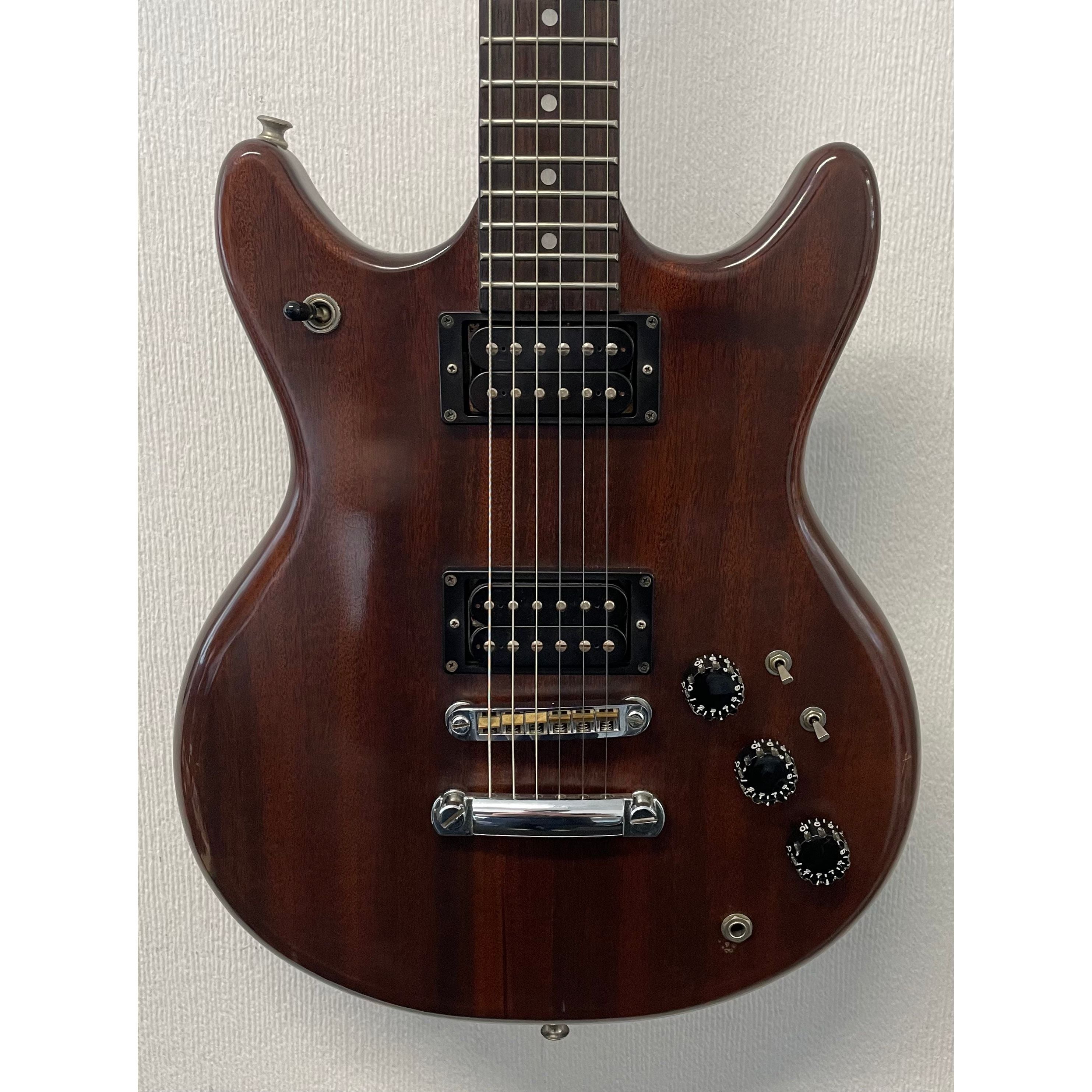 Vantage VS600 Vintage Electric Guitar in Natural Brown Finish with Original Hardcase Pre-Owned