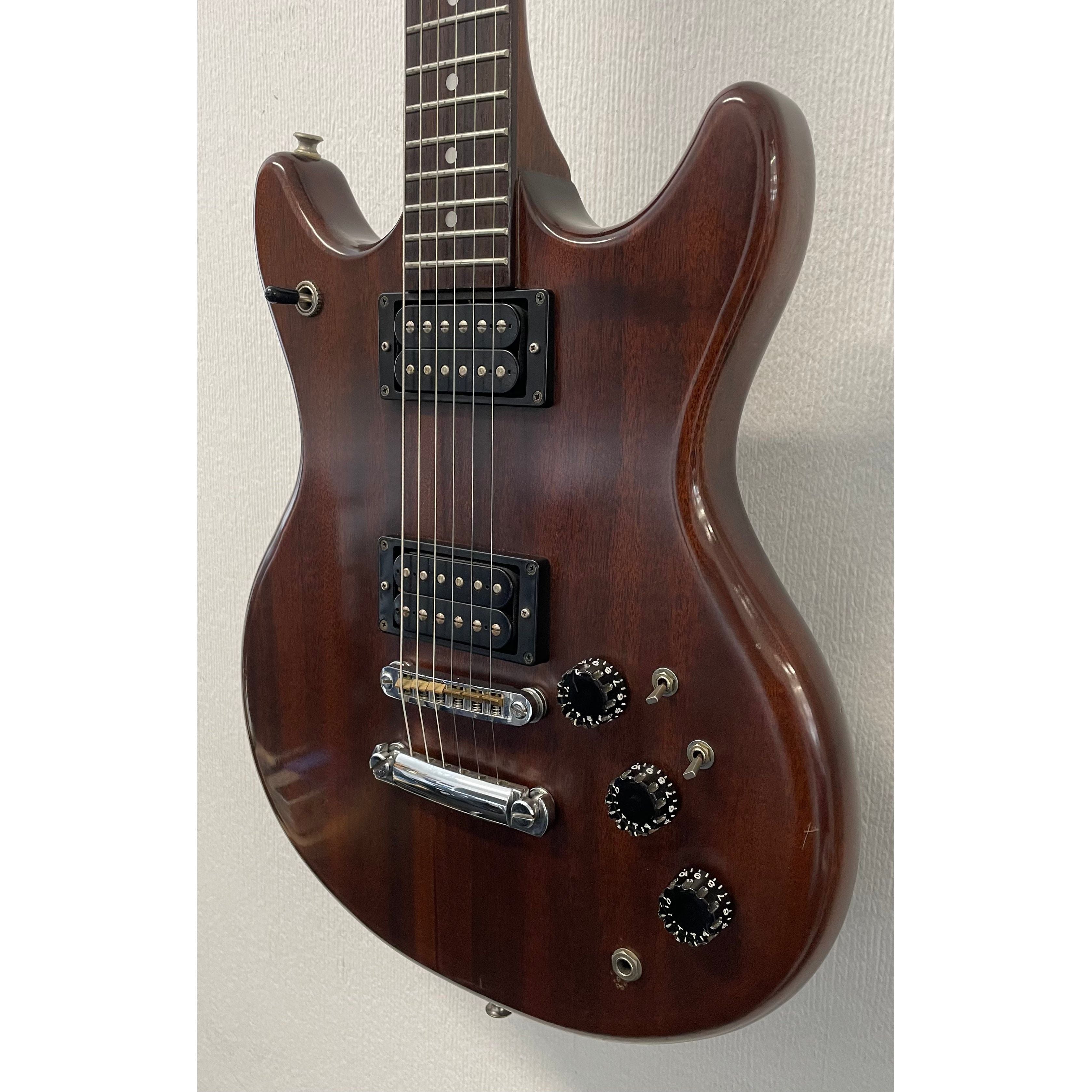 Vantage VS600 Vintage Electric Guitar in Natural Brown Finish with Original Hardcase Pre-Owned
