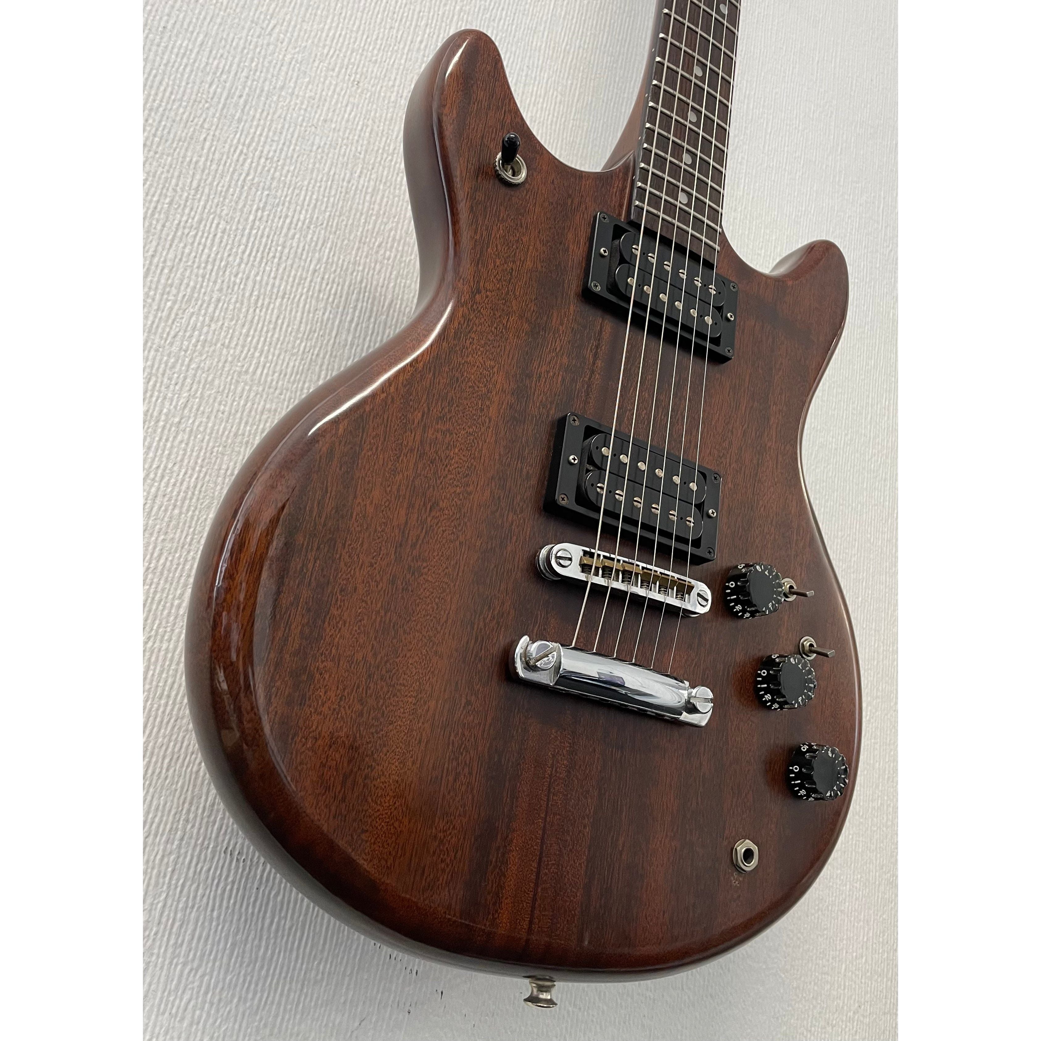 Vantage VS600 Vintage Electric Guitar in Natural Brown Finish with Original Hardcase Pre-Owned