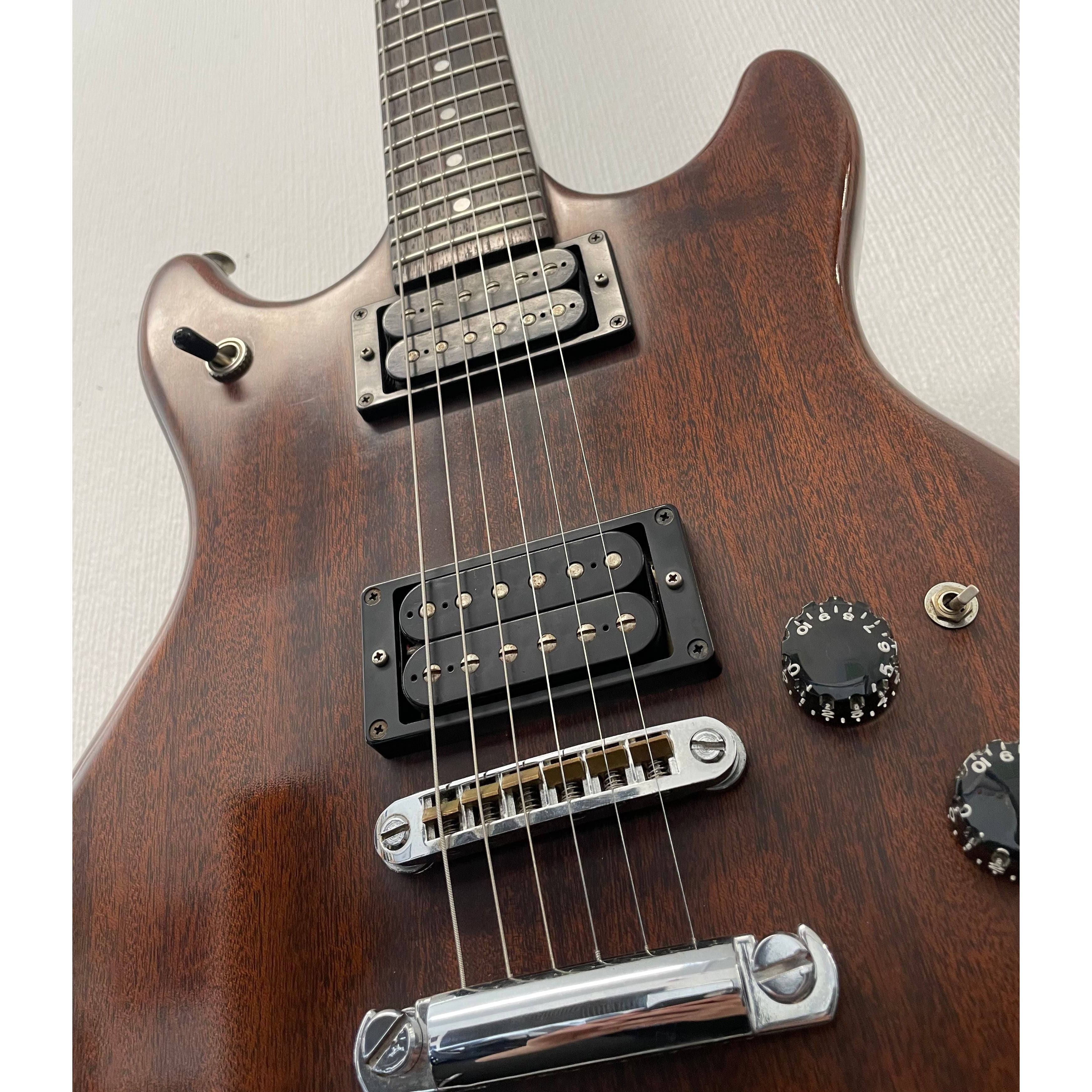 Vantage VS600 Vintage Electric Guitar in Natural Brown Finish with Original Hardcase Pre-Owned