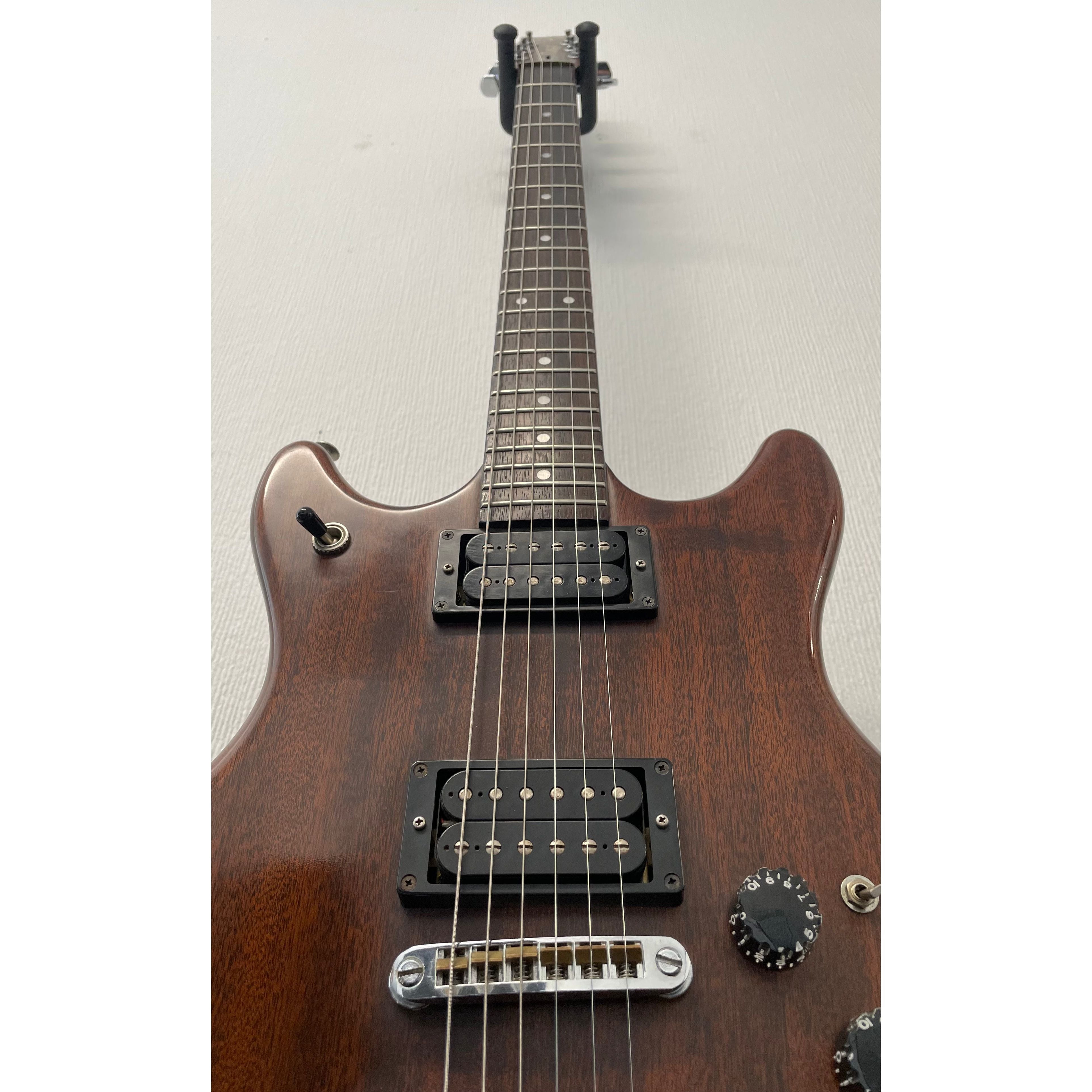Vantage VS600 Vintage Electric Guitar in Natural Brown Finish with Original Hardcase Pre-Owned