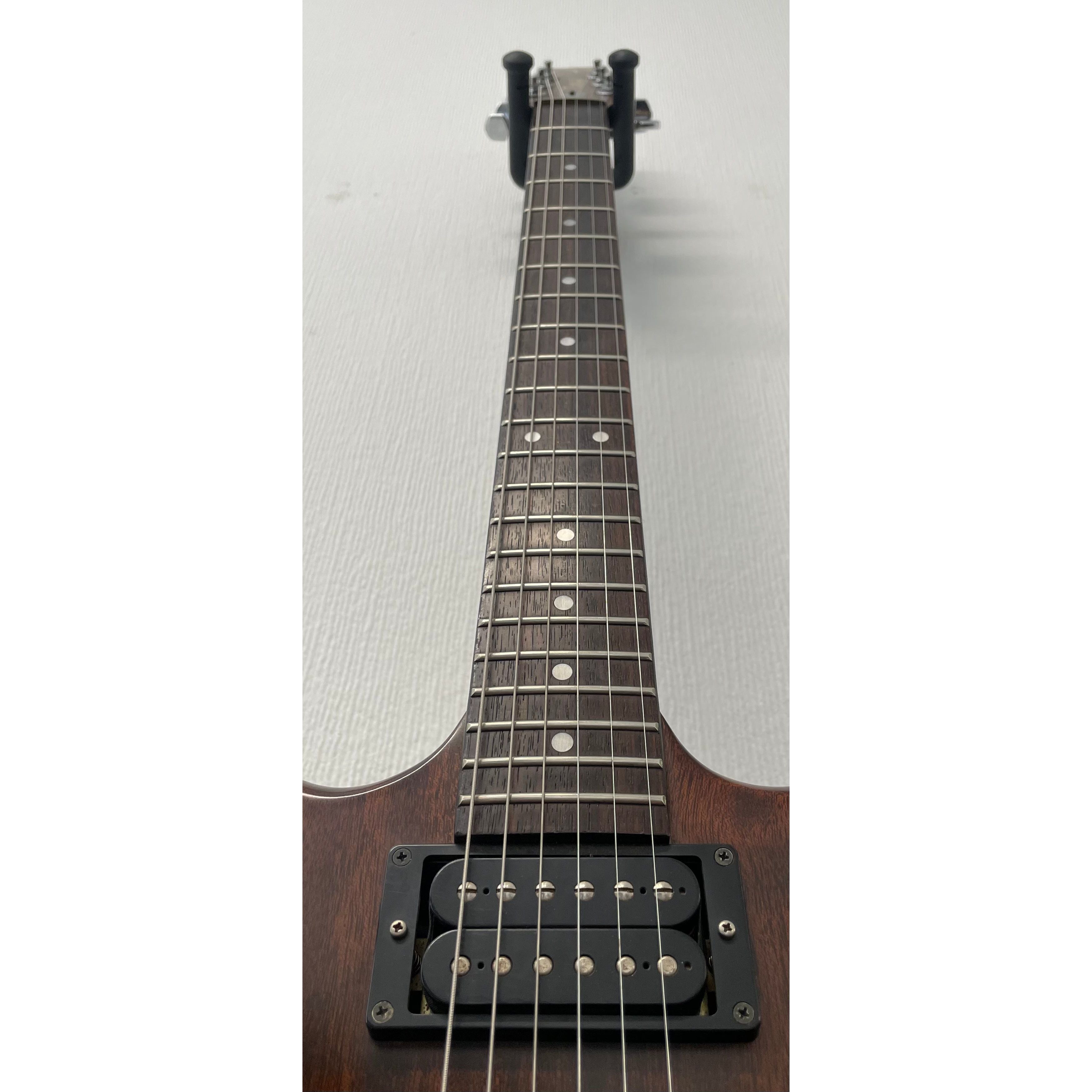 Vantage VS600 Vintage Electric Guitar in Natural Brown Finish with Original Hardcase Pre-Owned