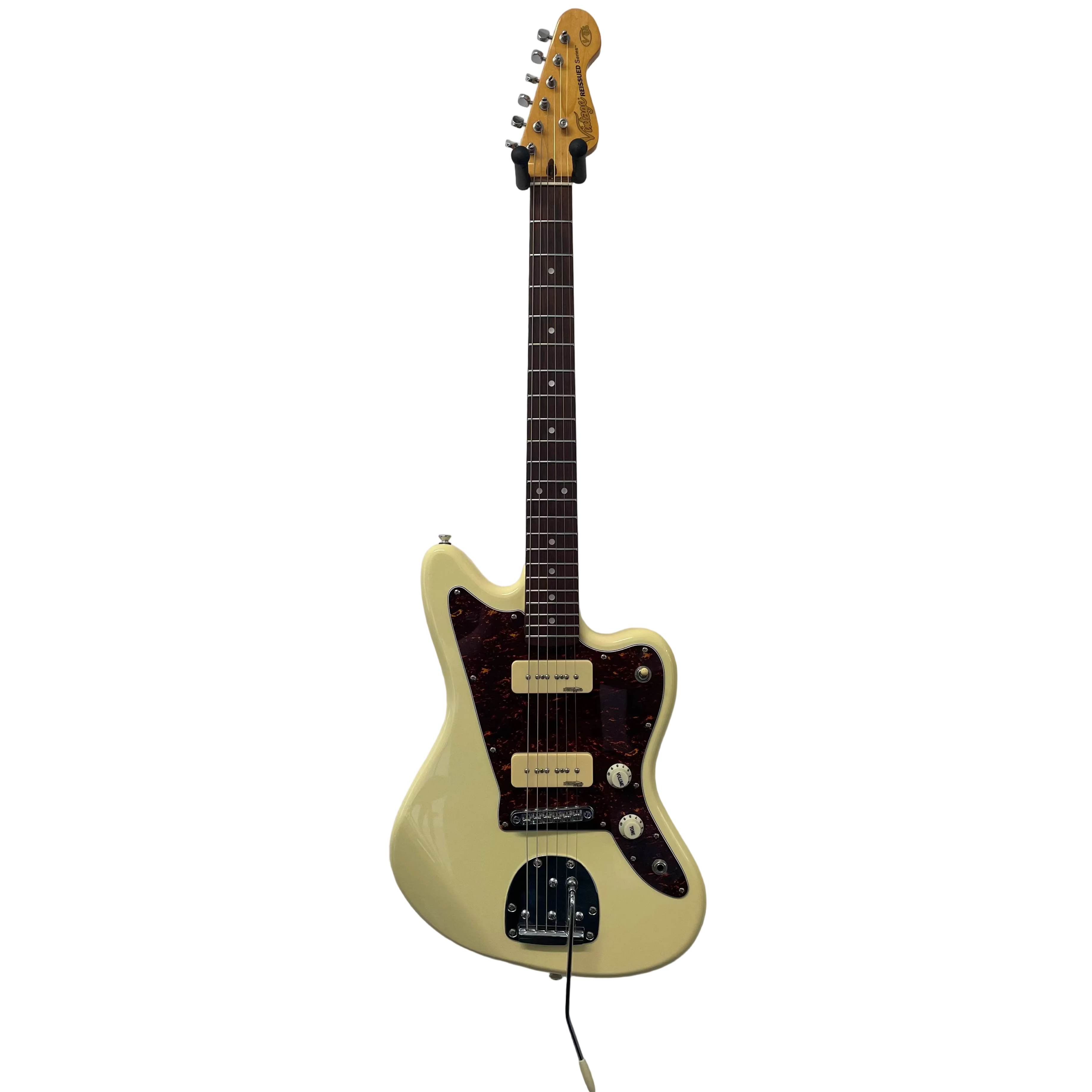 Vintage V65 Reissued Vibrato Jaguar Style Electric Guitar in Vintage White Pre-Owned