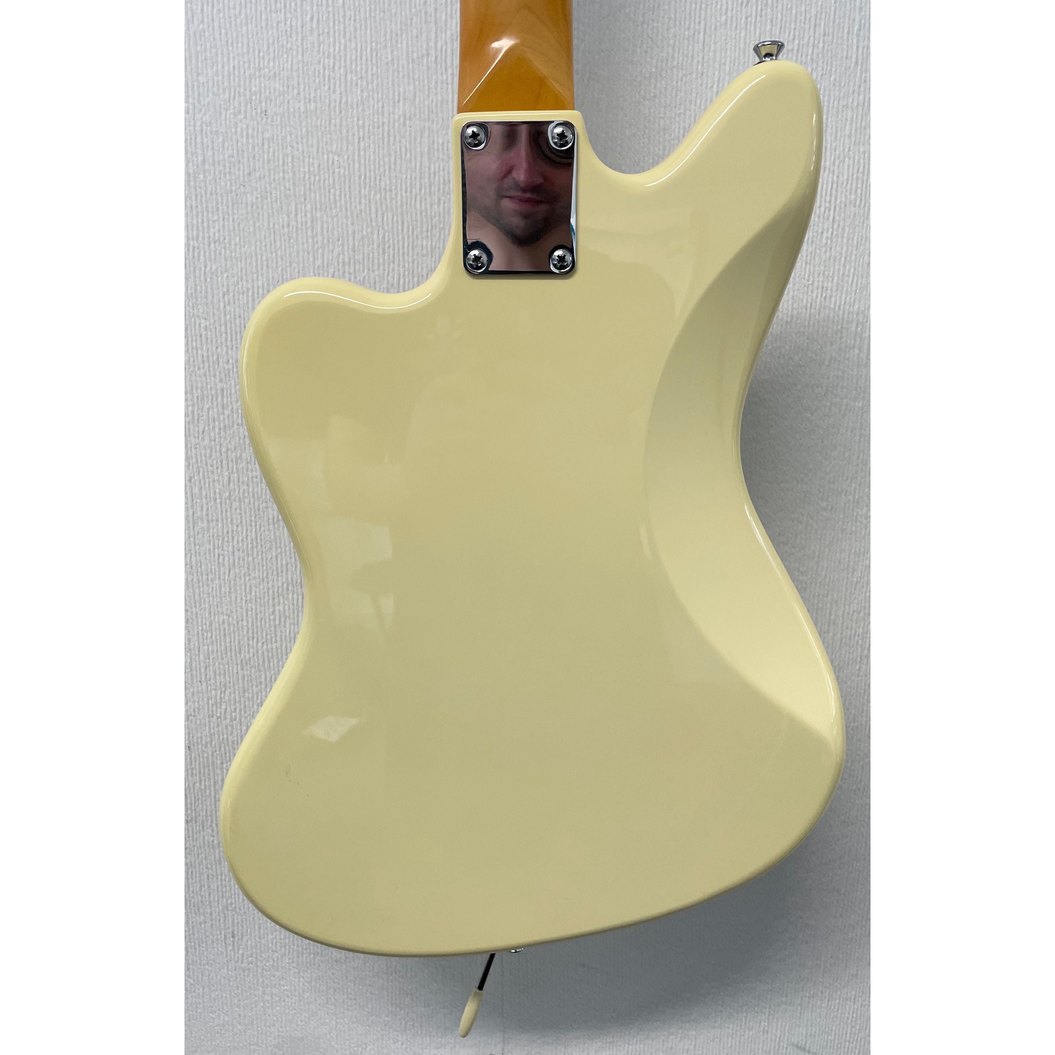 Vintage V65 Reissued Vibrato Jaguar Style Electric Guitar in Vintage White Pre-Owned