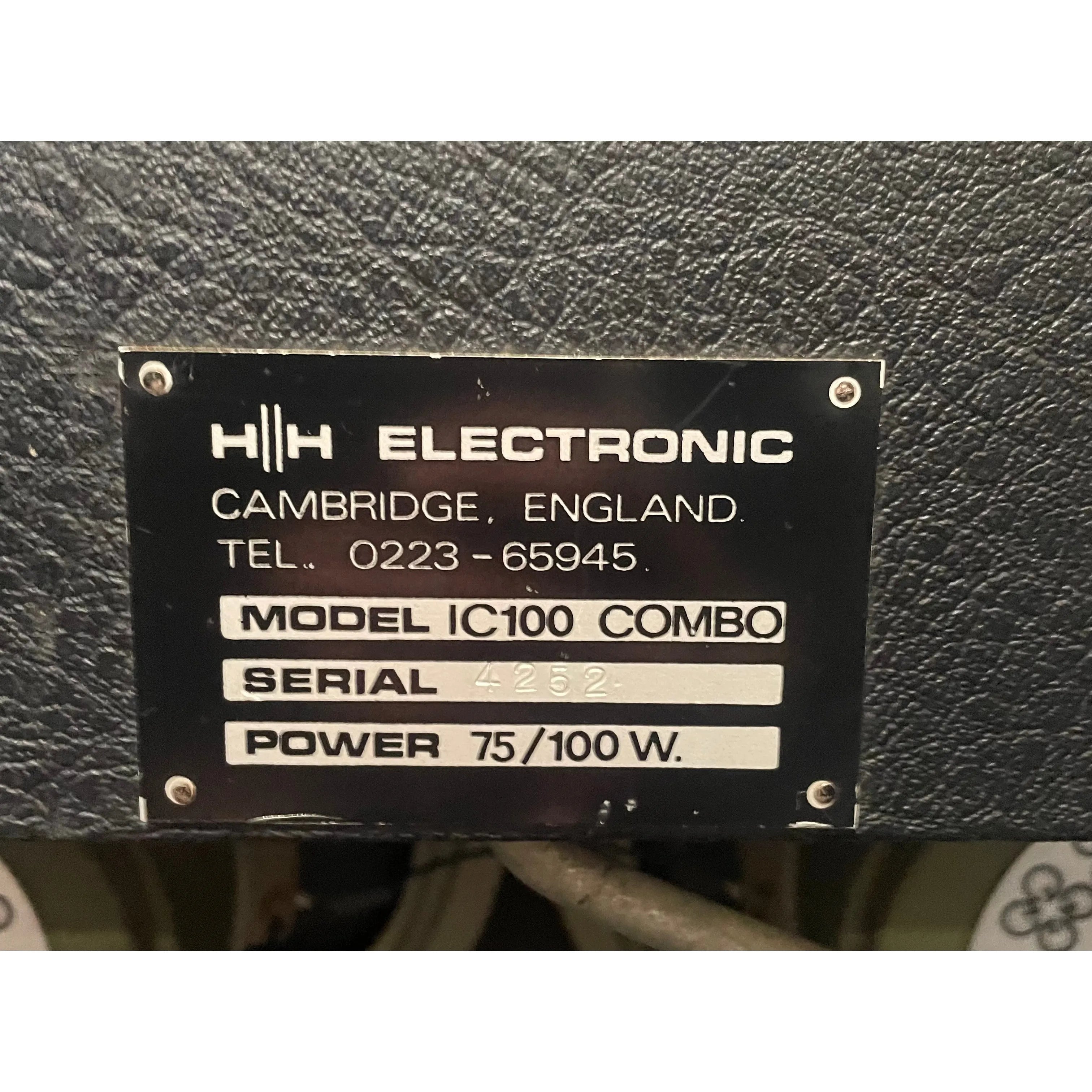 HH Electronics Rare 1970s IC100 Combo Electric Guitar Amplifier Pre-Owned