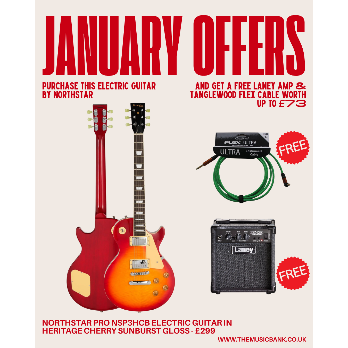 Northstar Pro NSP3HCB Electric Guitar in Heritage Cherry Sunburst Gloss