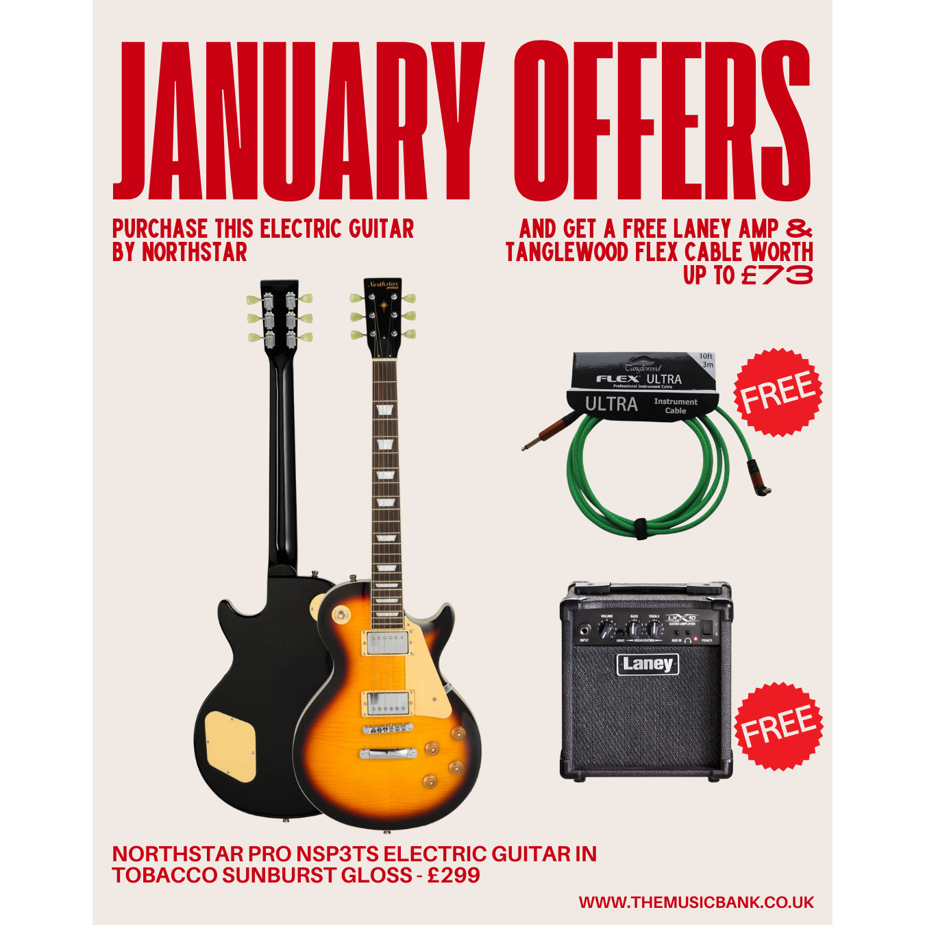 Northstar Pro NSP3TS Electric Guitar in Tobacco Sunburst Gloss