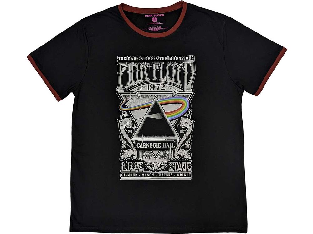 Pink Floyd Unisex Ringer T-Shirt: Carnegie Hall Poster