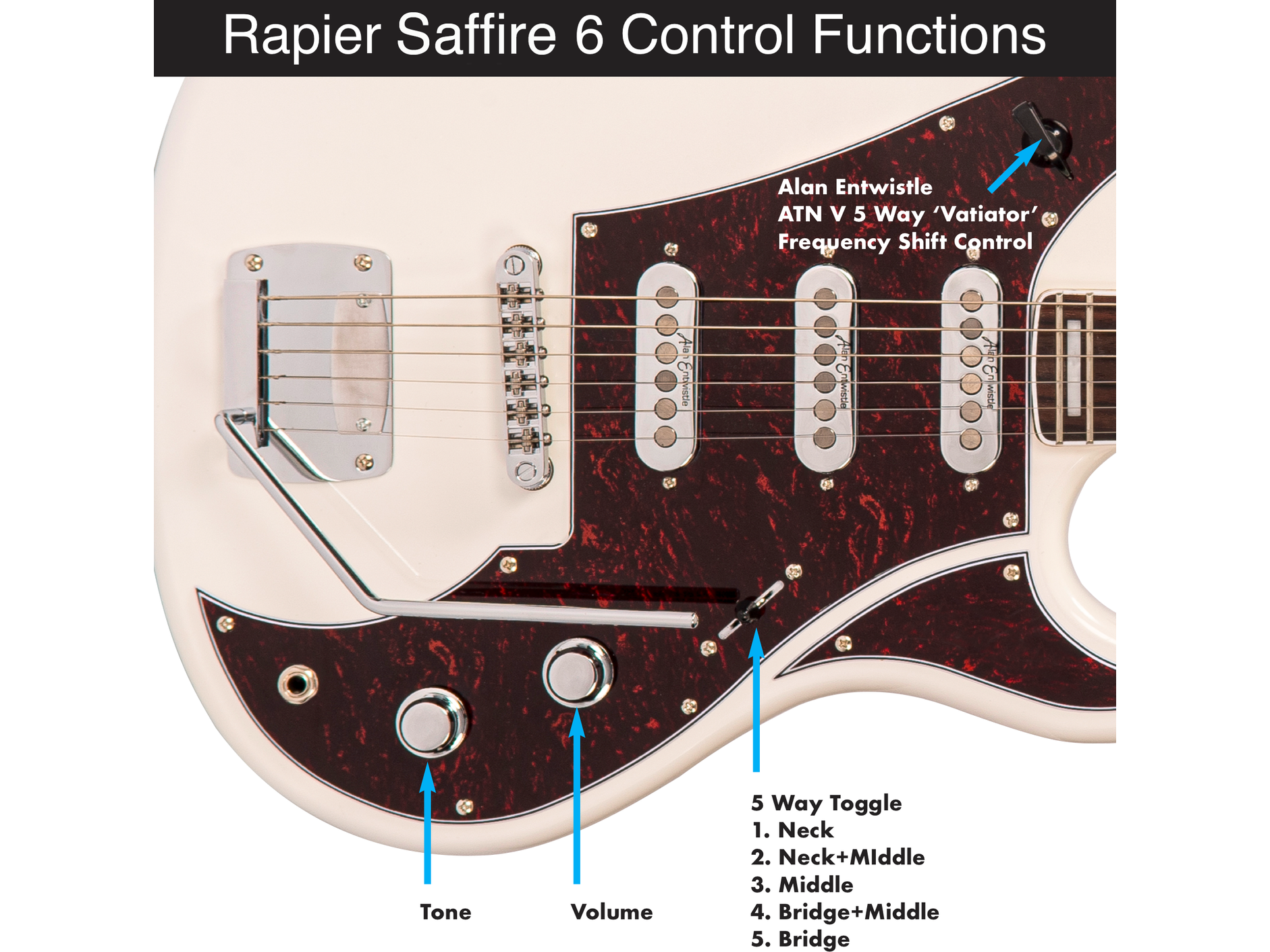 Rapier Saffire Electric Guitar in Vintage White *B STOCK*