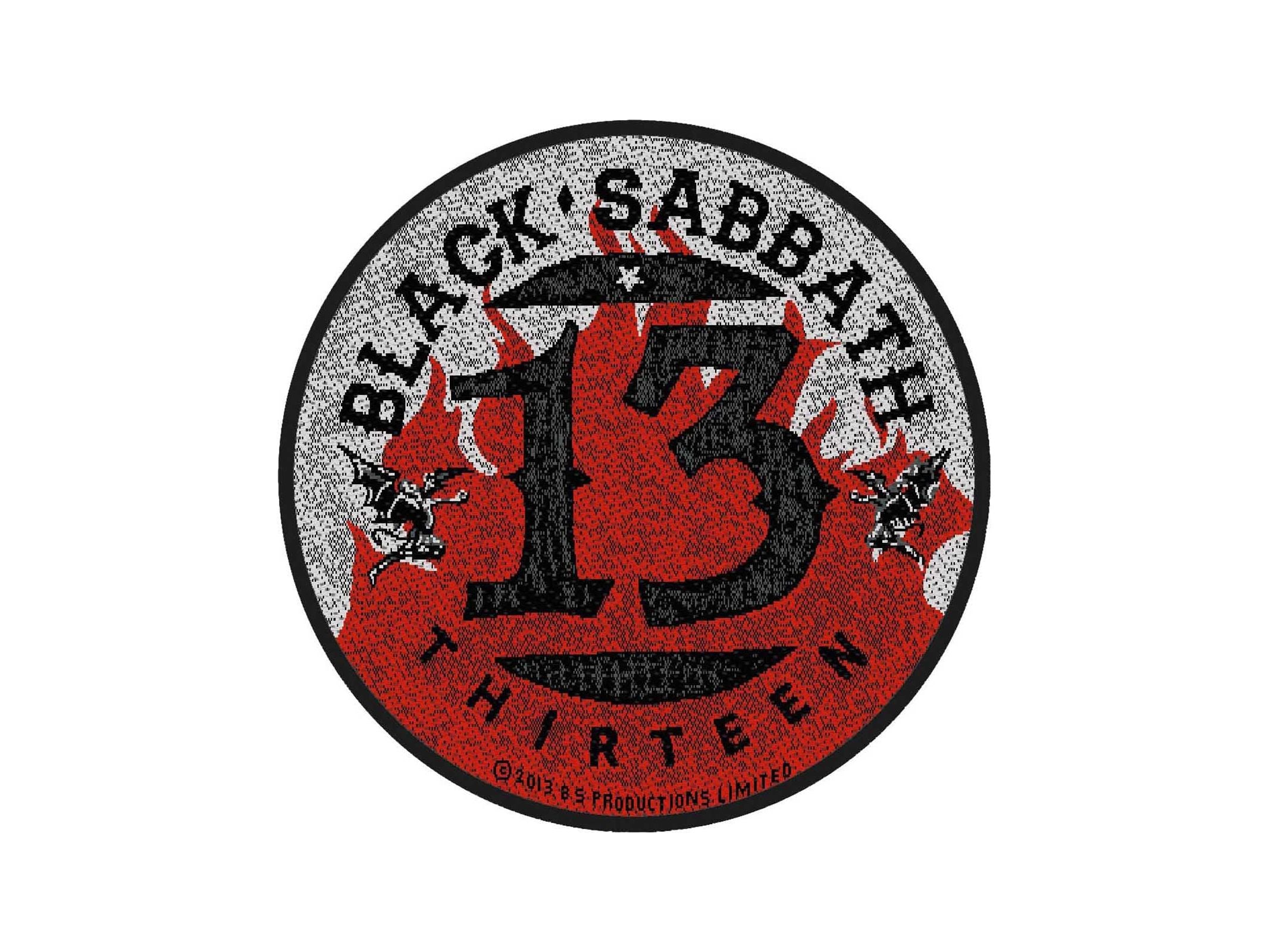 Black Sabbath Standard Patch: 13 Flames Circular