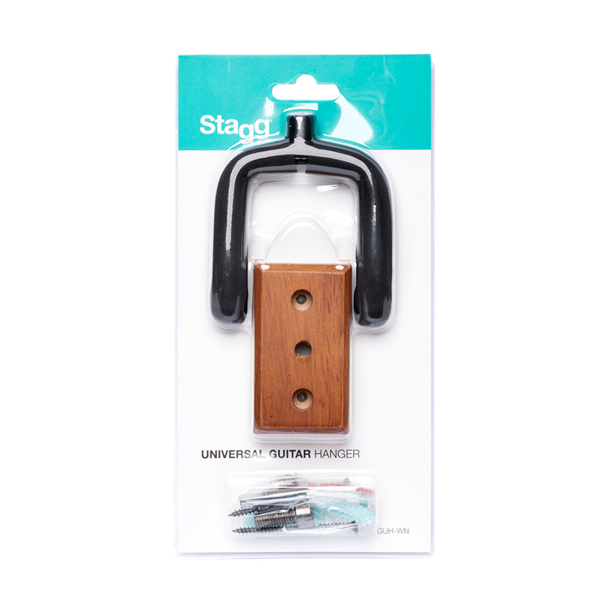 Stagg Wall-Mounted Guitar Holder with Rectangular Wooden Base