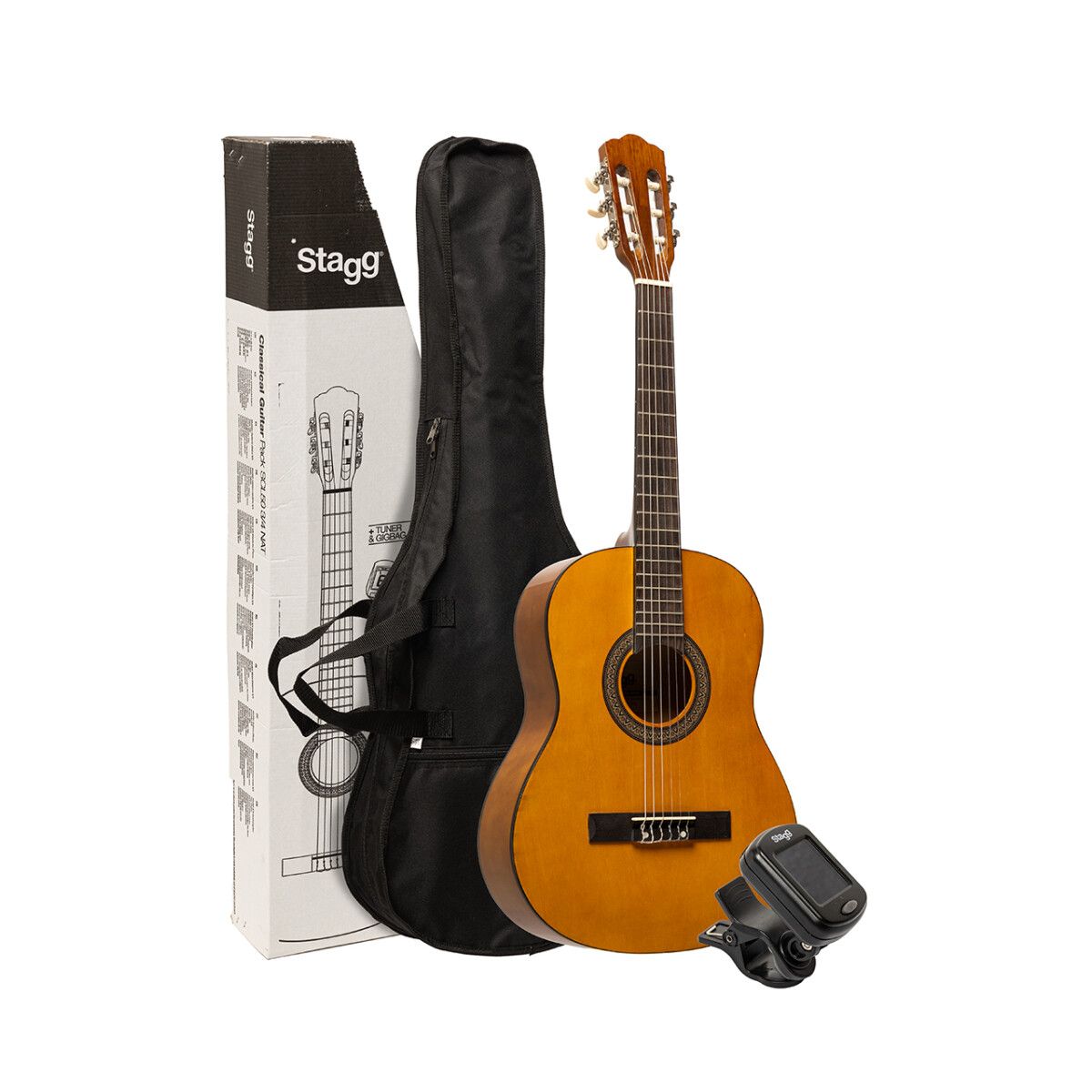 Stagg 4/4 Size Classical Guitar Packages in Natural