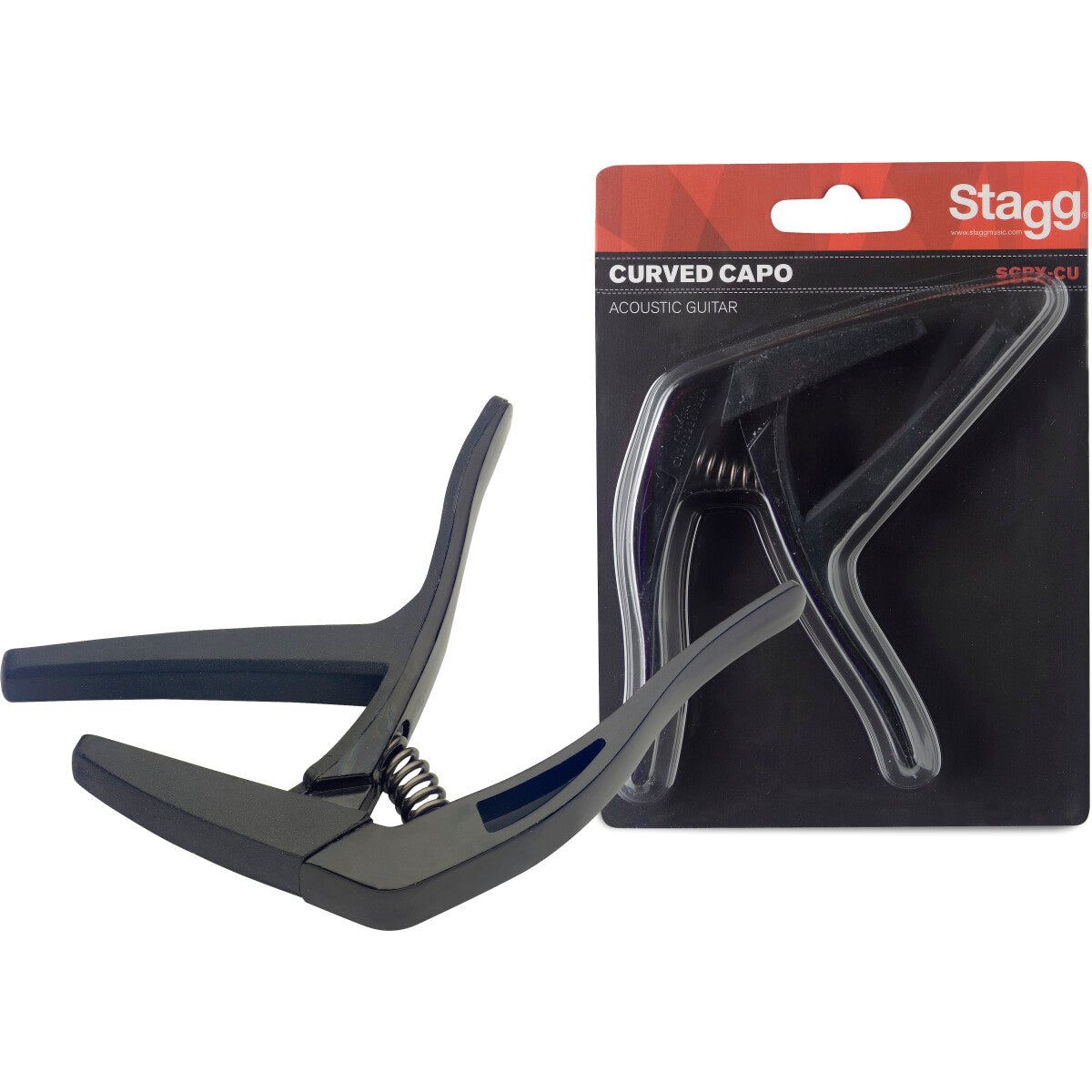 Stagg Curved "trigger" Capo Black for Acoustic & Electric Guitar