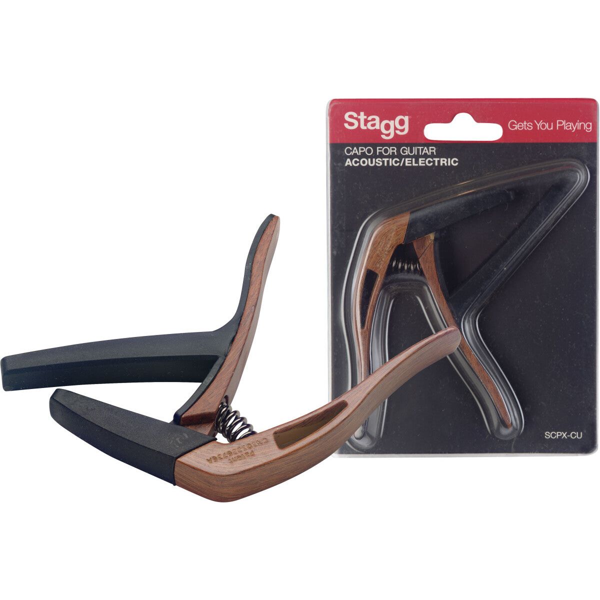 Stagg Curved "trigger" Capo Dark for Acoustic & Electric Guitar