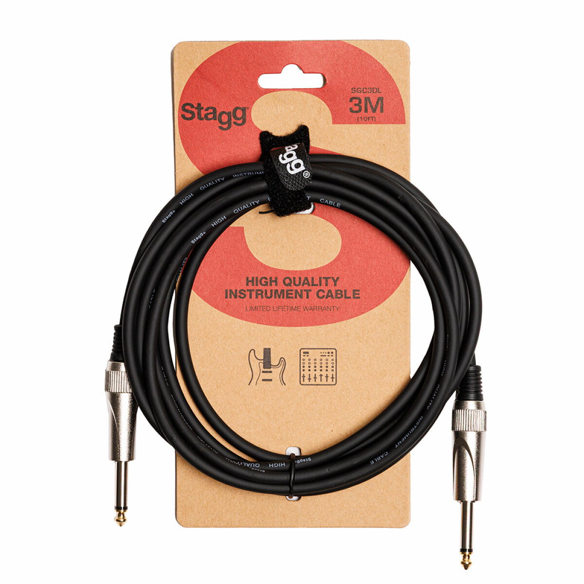 Stagg Instrument Cable Deluxe 3m/10ft in Black