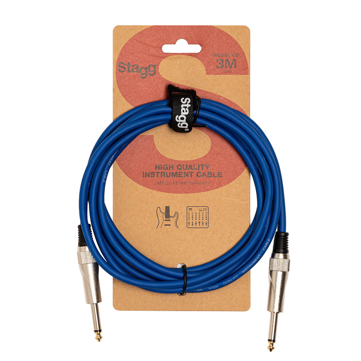 Stagg Instrument Cable Deluxe 3m/10ft in Blue