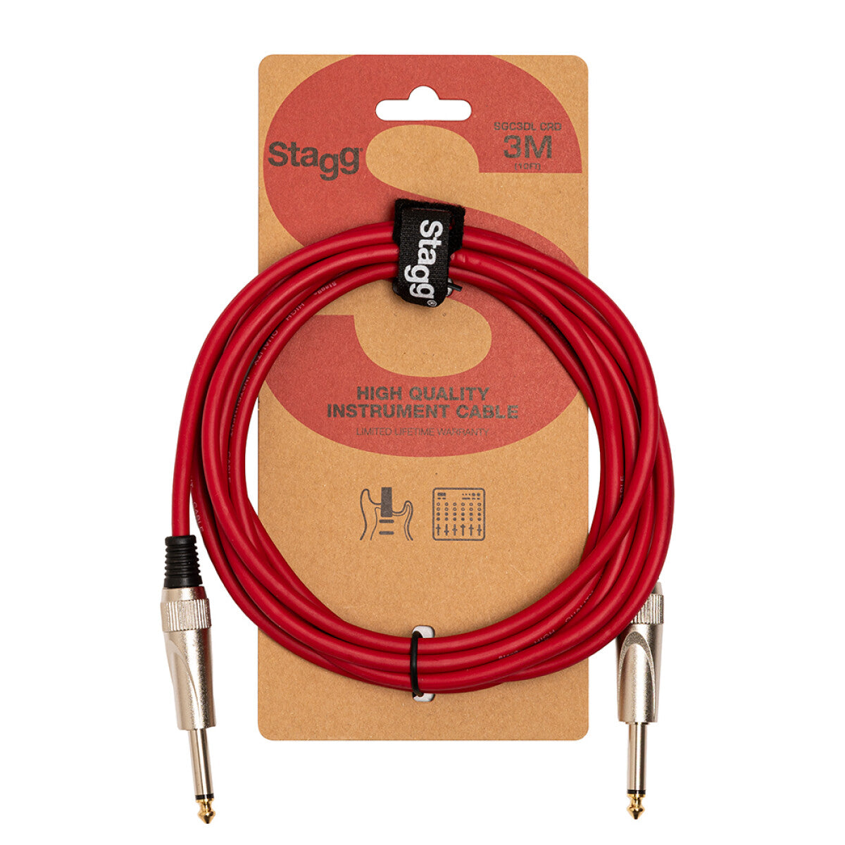 Stagg Instrument Cable Deluxe 3m/10ft in Red
