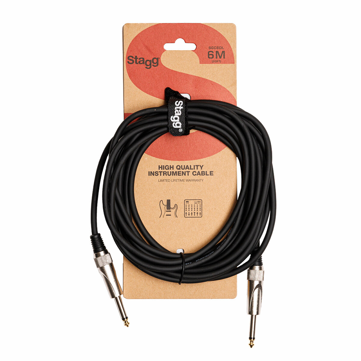 Stagg Instrument Cable Deluxe 6m/20ft in Black