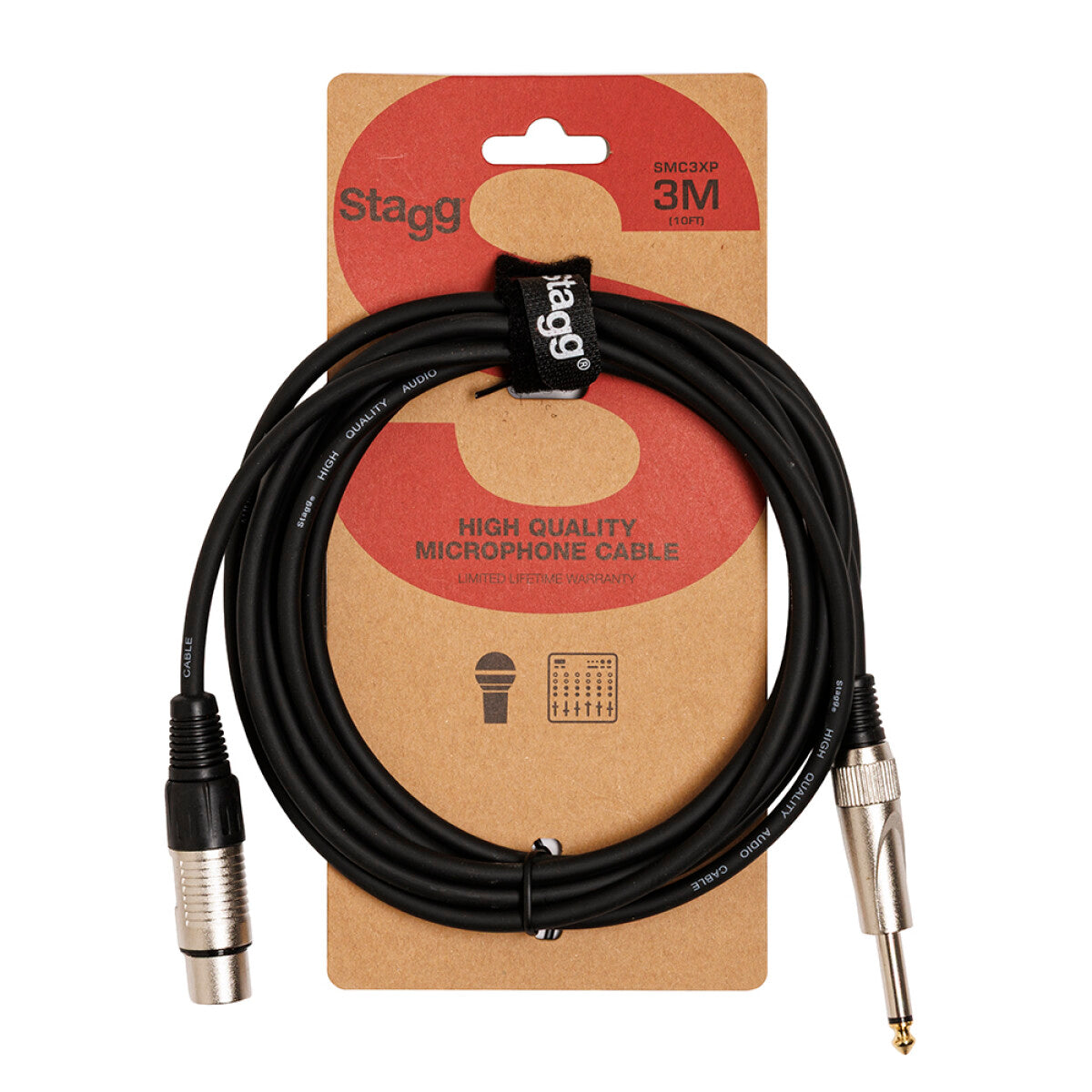 Stagg Microphone cable, XLR/jack (f/m), 3 m (10')