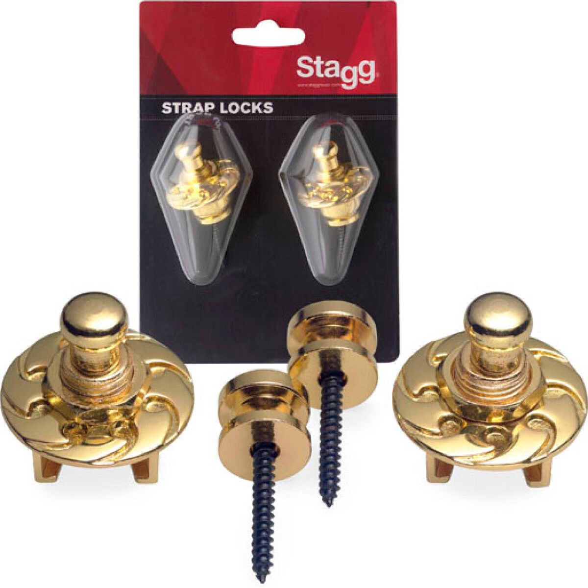 Stagg Strap Buttons with Locking System Gold