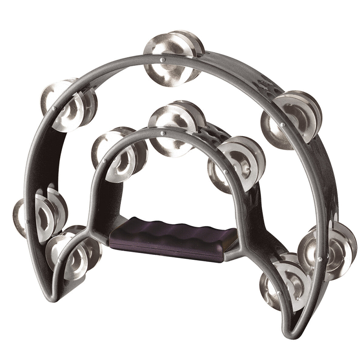 Stagg Cutaway Tambourine with 20 Jingles in Black