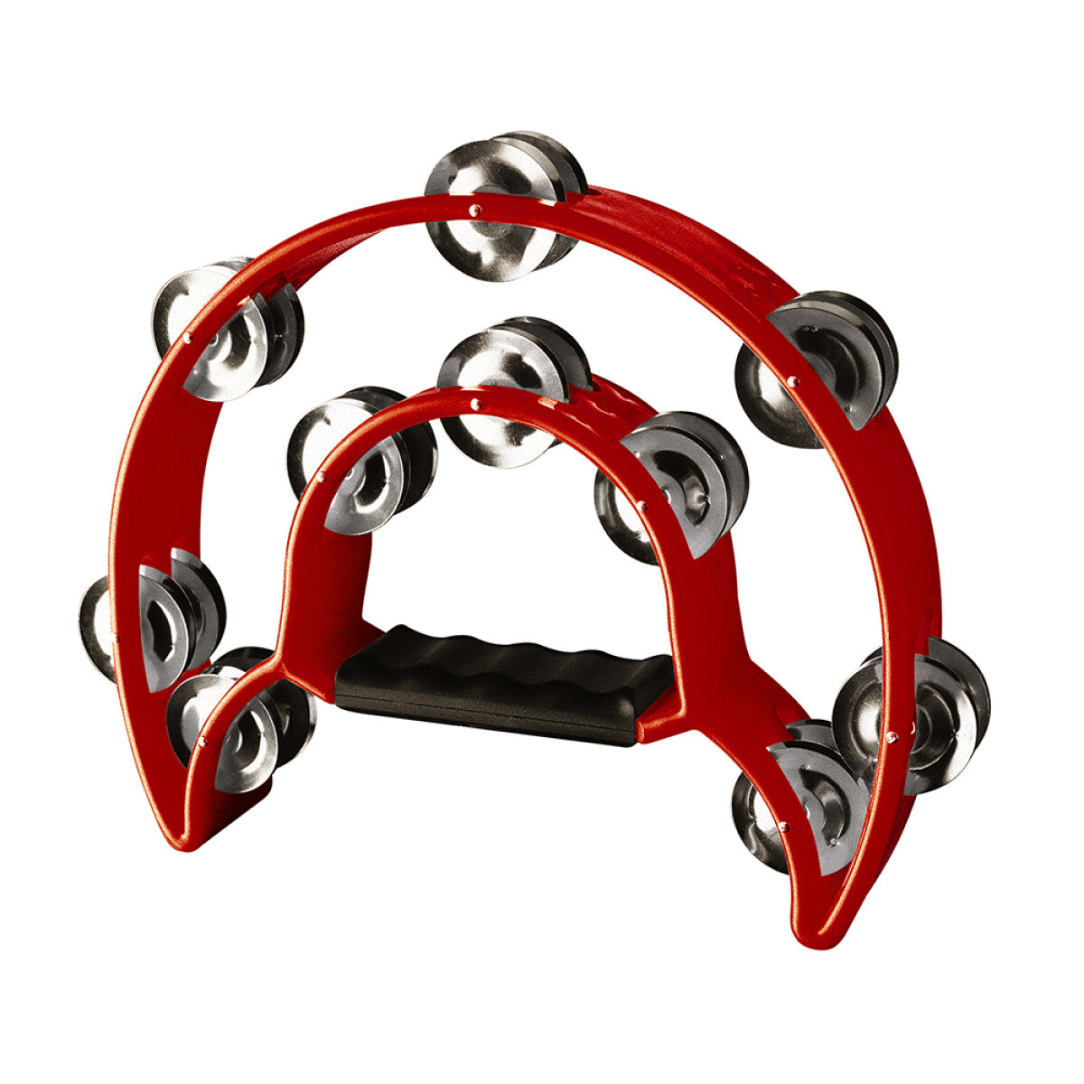 Stagg Cutaway Tambourine with 20 Jingles in Red