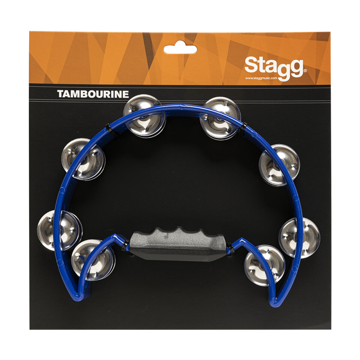 Stagg Cutaway Tambourine with 16 Jingles in Blue