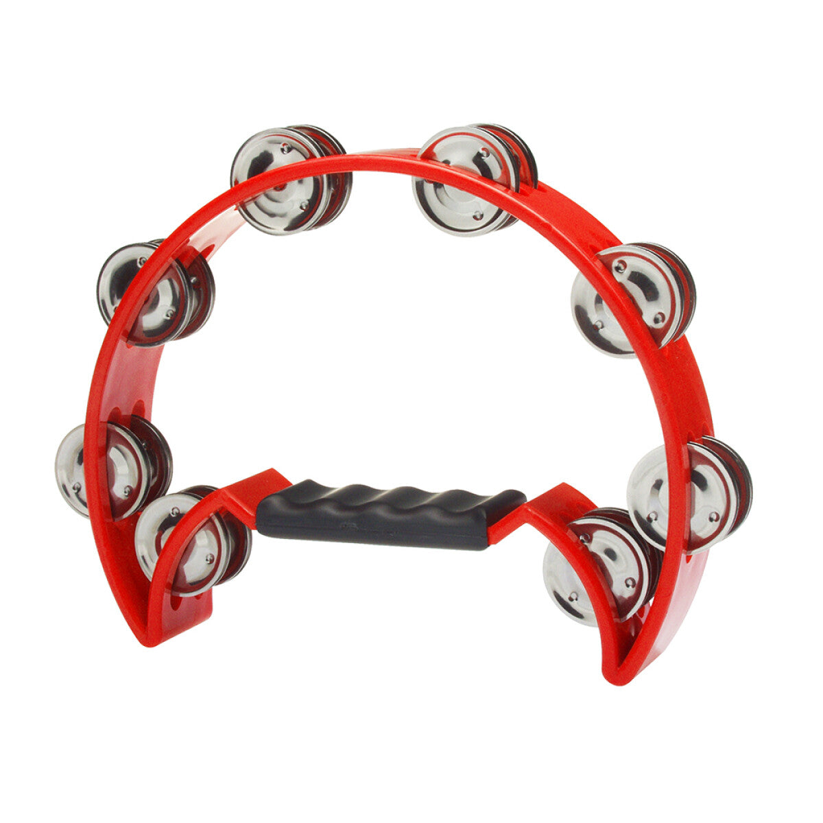 Stagg Cutaway Tambourine with 16 Jingles in Red