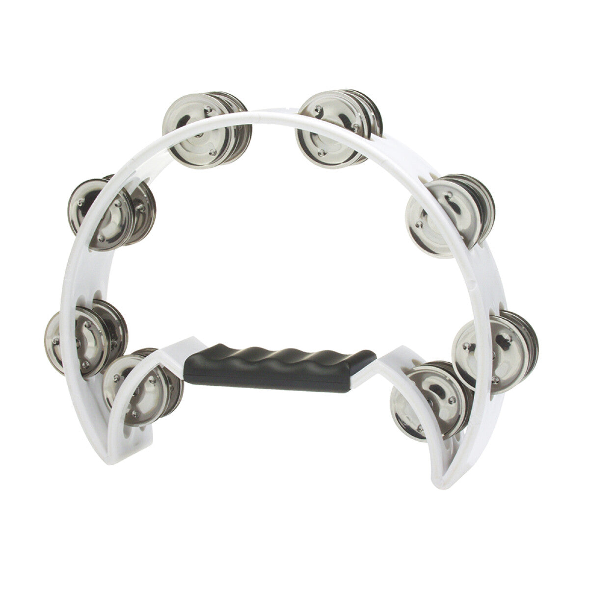 Stagg Cutaway Tambourine with 16 Jingles in White