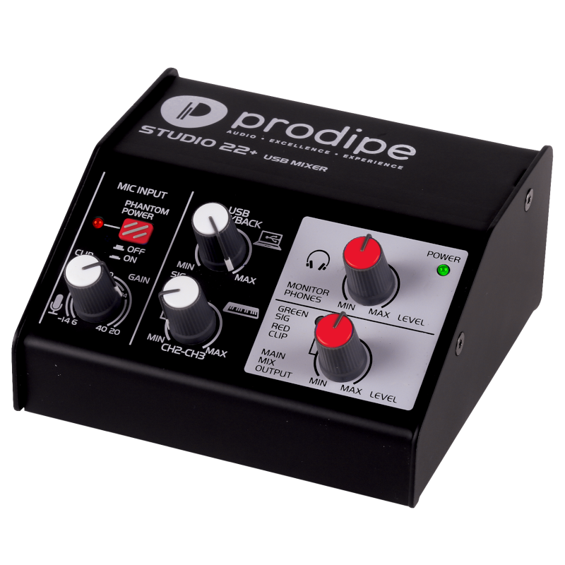 Prodipe Studio22 USB Audio Interface, 2 In, 2 Out