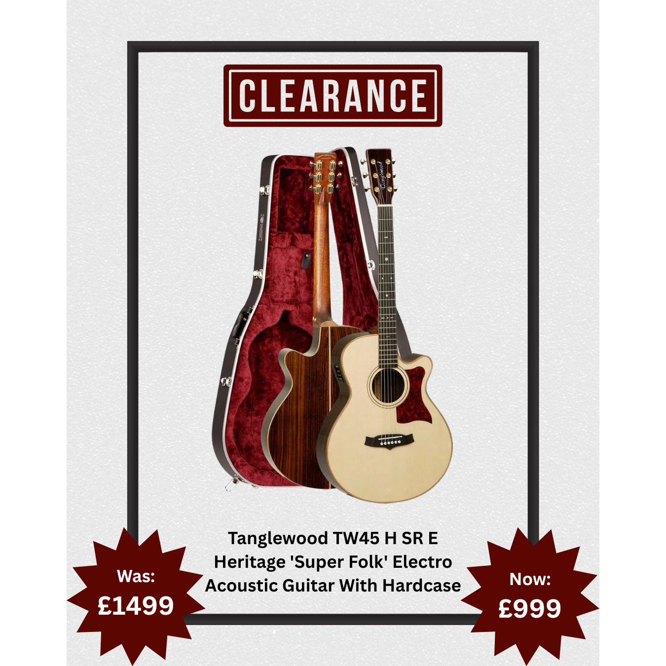 Tanglewood TW45 H SR E Heritage 'Super Folk' Electro Acoustic Guitar